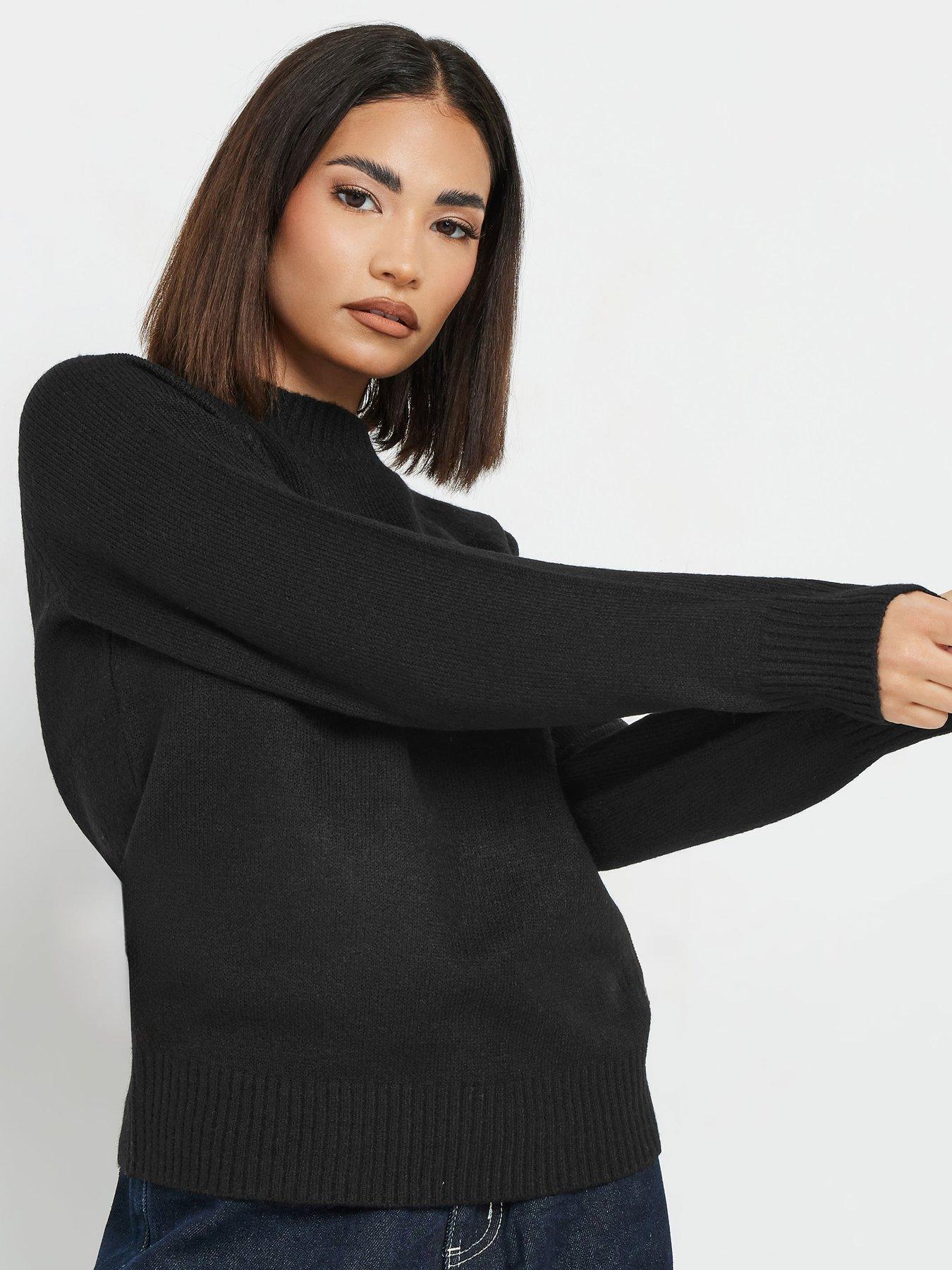 pixiegirl-petite-crew-neck-raglan-jumper-black