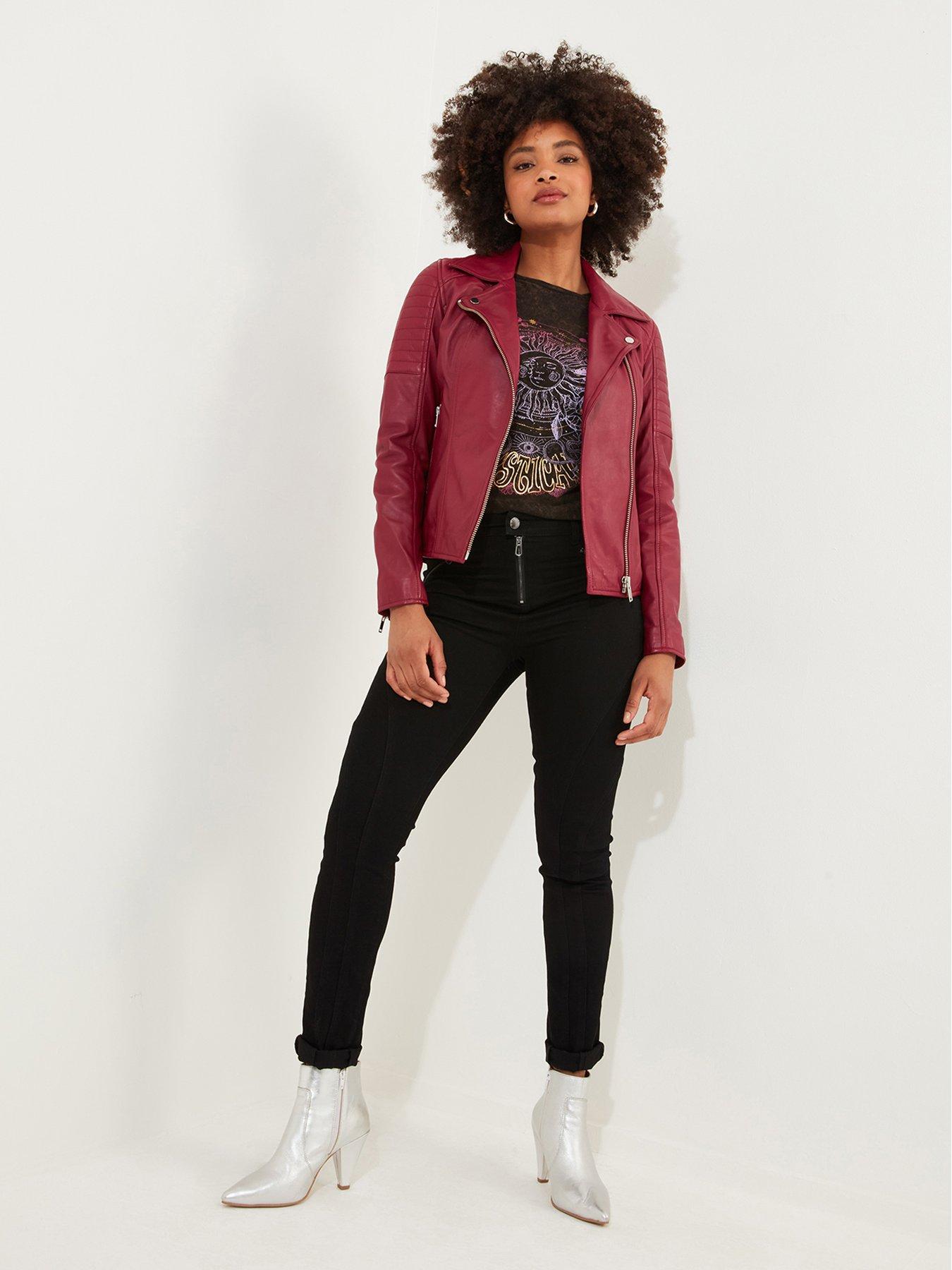 joe-browns-stitch-detail-biker-jacket--pinkdetail