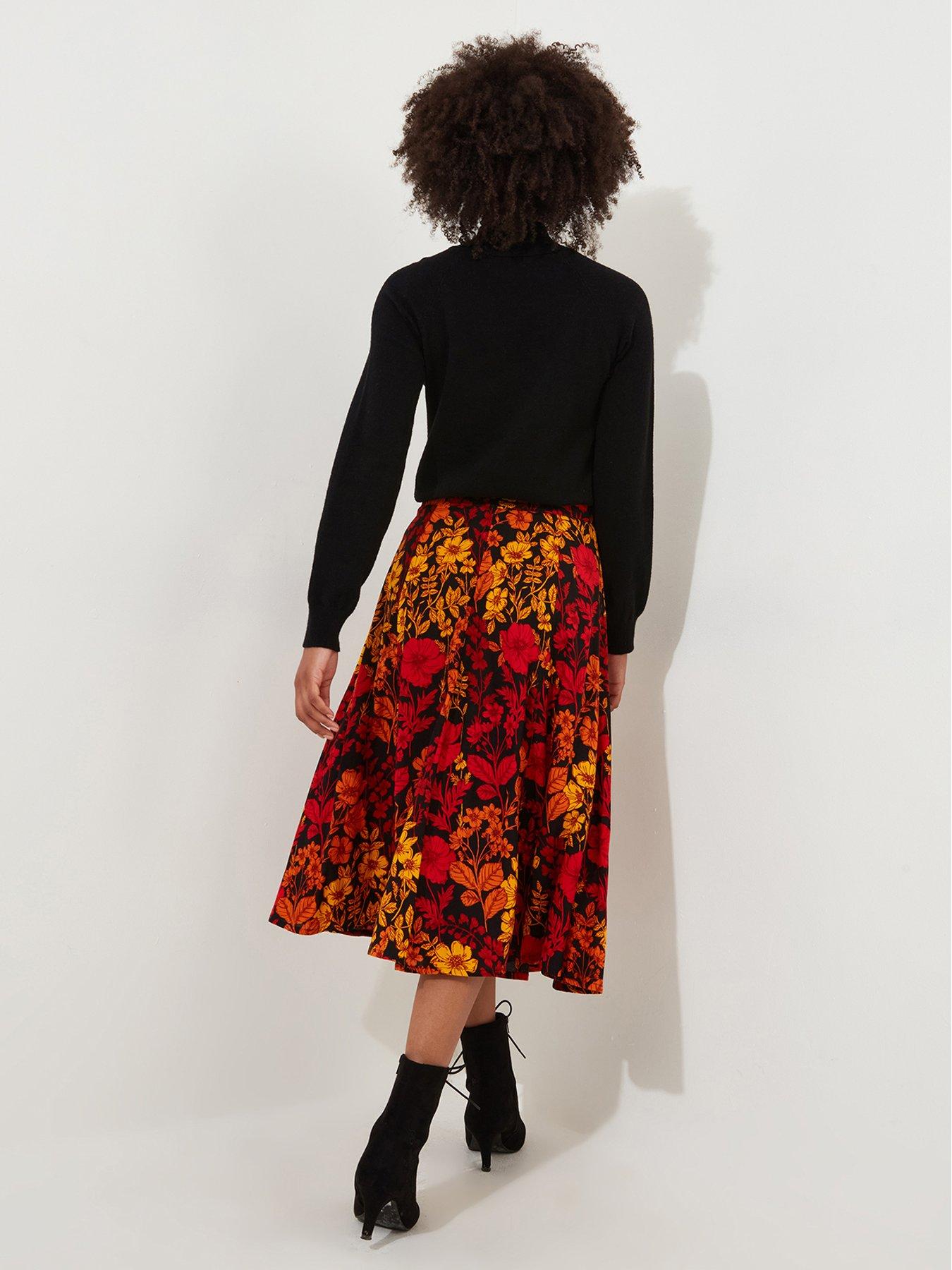 joe-browns-printed-floral-skirt-blackstillFront