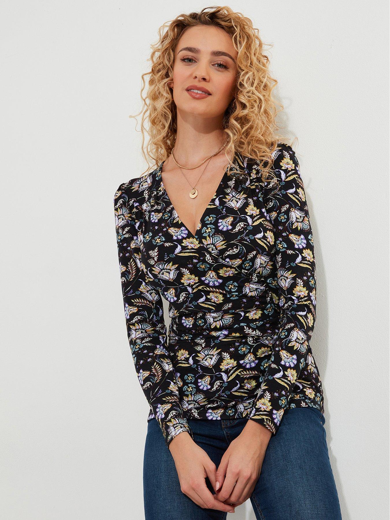 Joe Browns Aria Jersey Wrap Top -black