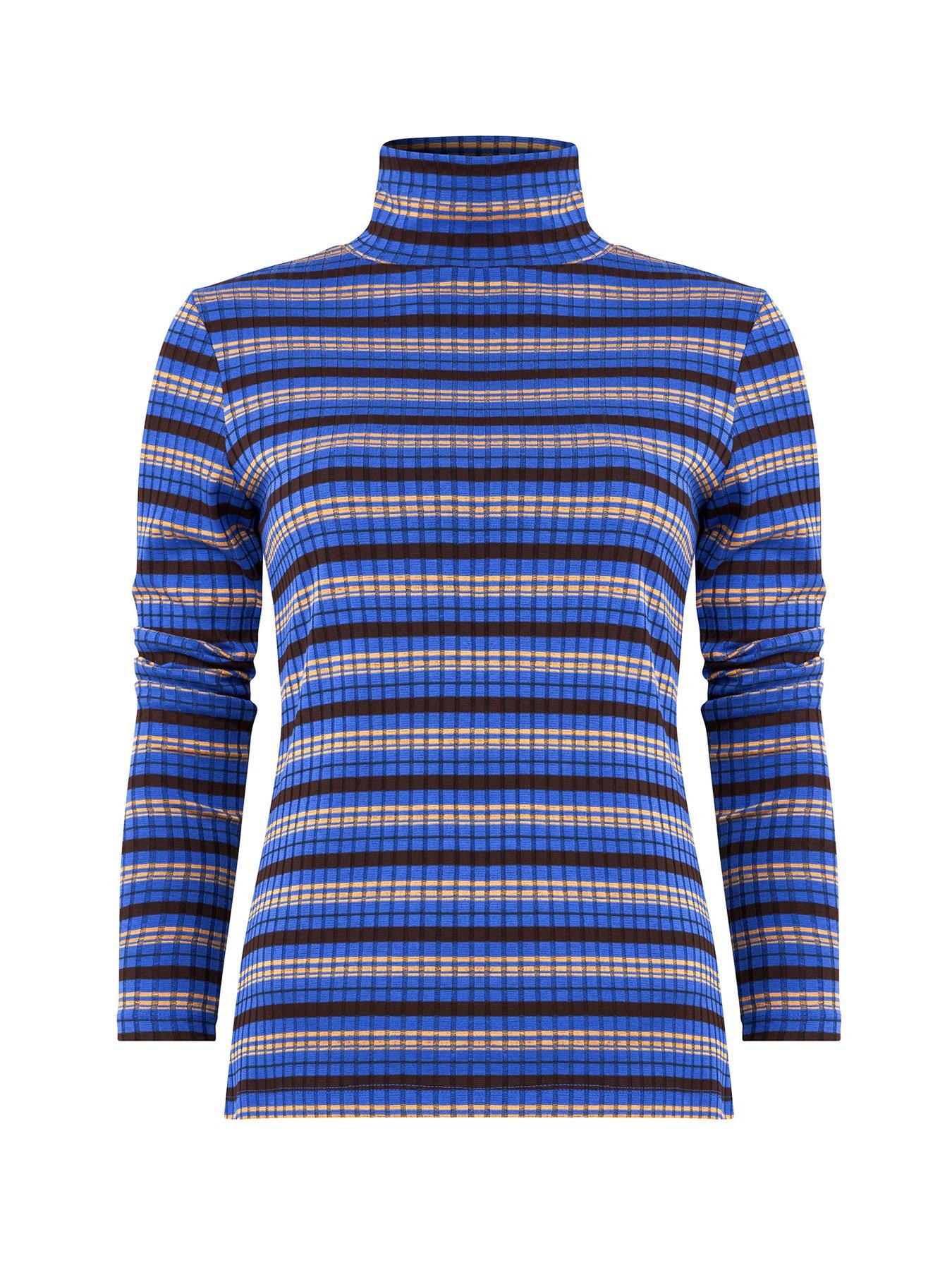 Image 5 of 6 of Joe Browns Darcie Striped Roll Neck Top -blue