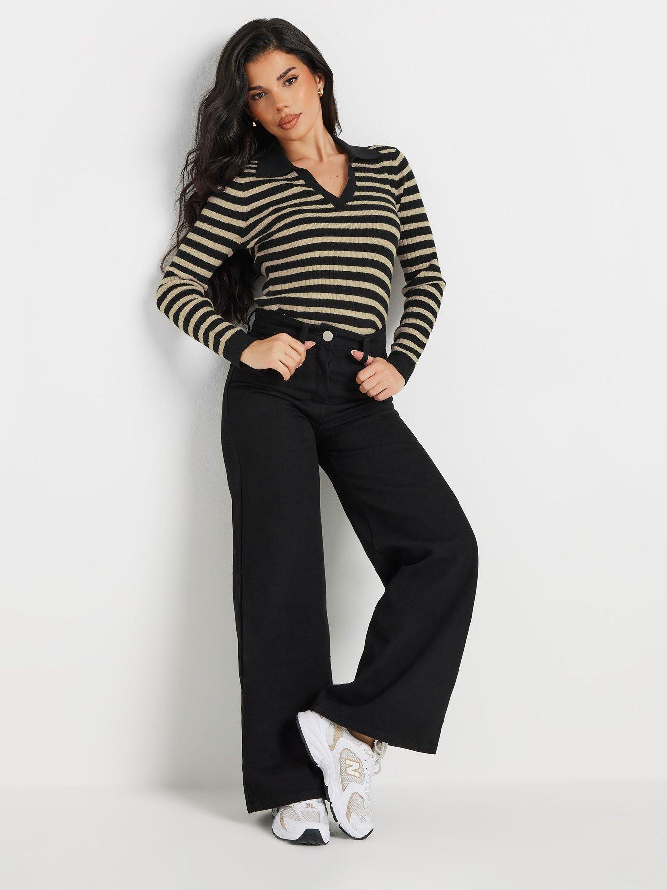 pixiegirl-petite-collar-stripe-jumper-blackback