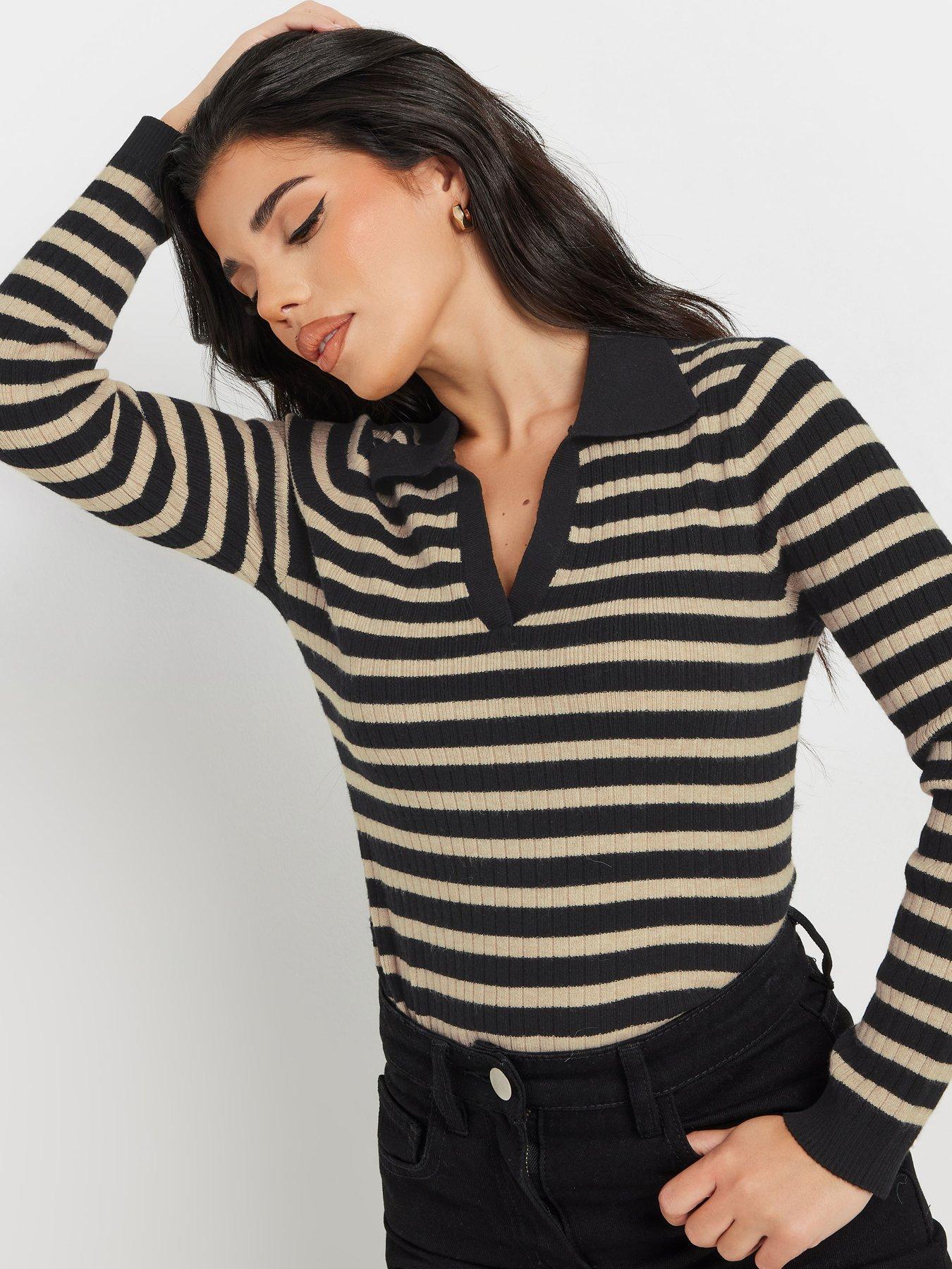 pixiegirl-petite-collar-stripe-jumper-blackoutfit