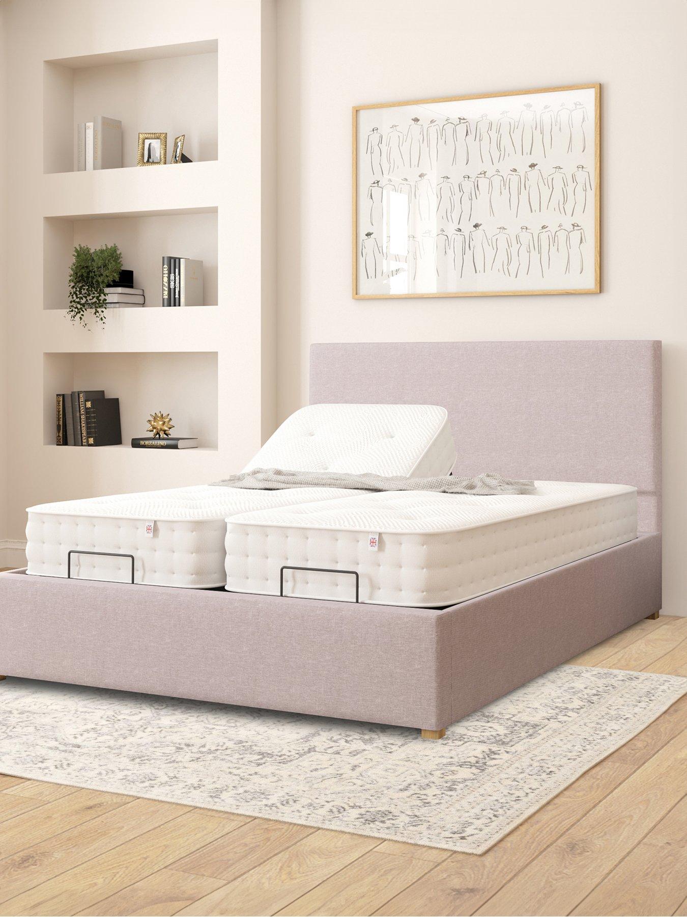 Image 1 of 6 of Aspire Garland Grey Linen Adjustable Bed &amp; Matress - Super King