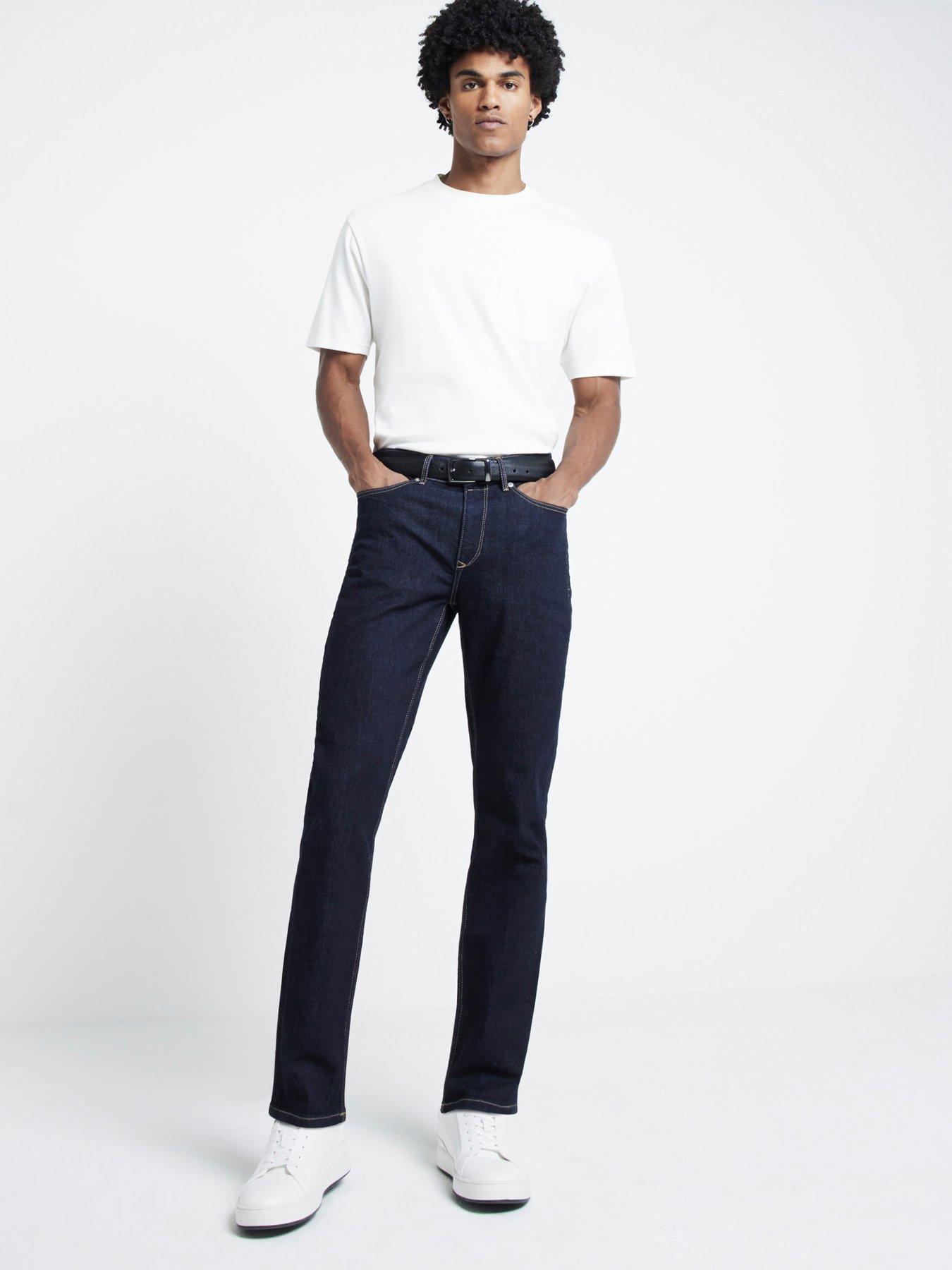 Image 4 of 6 of River Island Skinny Rinse Millhouse Jeans - Dark Blue