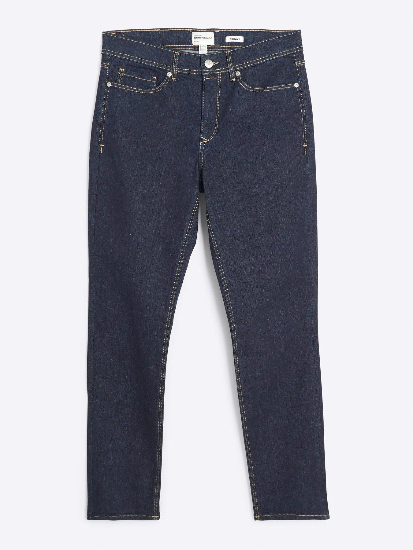 Image 6 of 6 of River Island Skinny Rinse Millhouse Jeans - Dark Blue