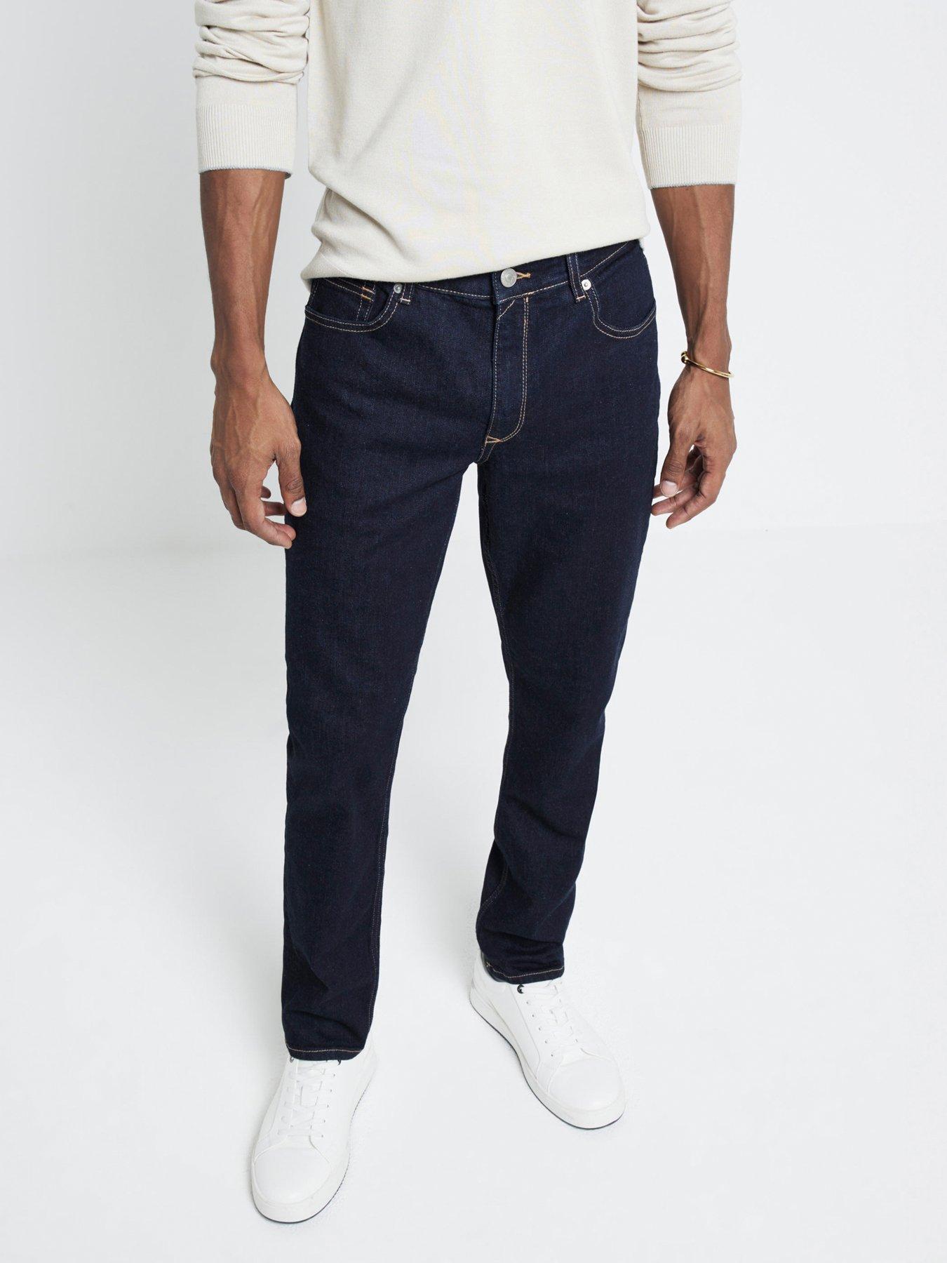 Image 1 of 5 of River Island Slim Rinse Millhouse Jeans - Dark Blue