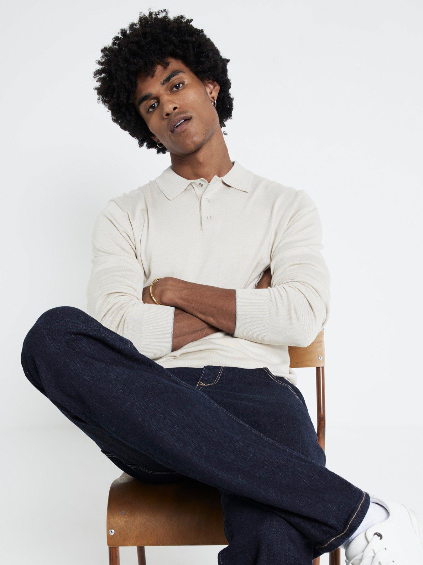 Image 3 of 5 of River Island Slim Rinse Millhouse Jeans - Dark Blue