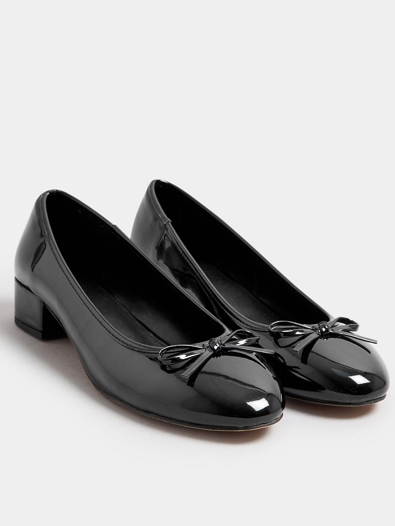 long-tall-sally-patent-pu-heeled-ballet-pump-blackstillFront