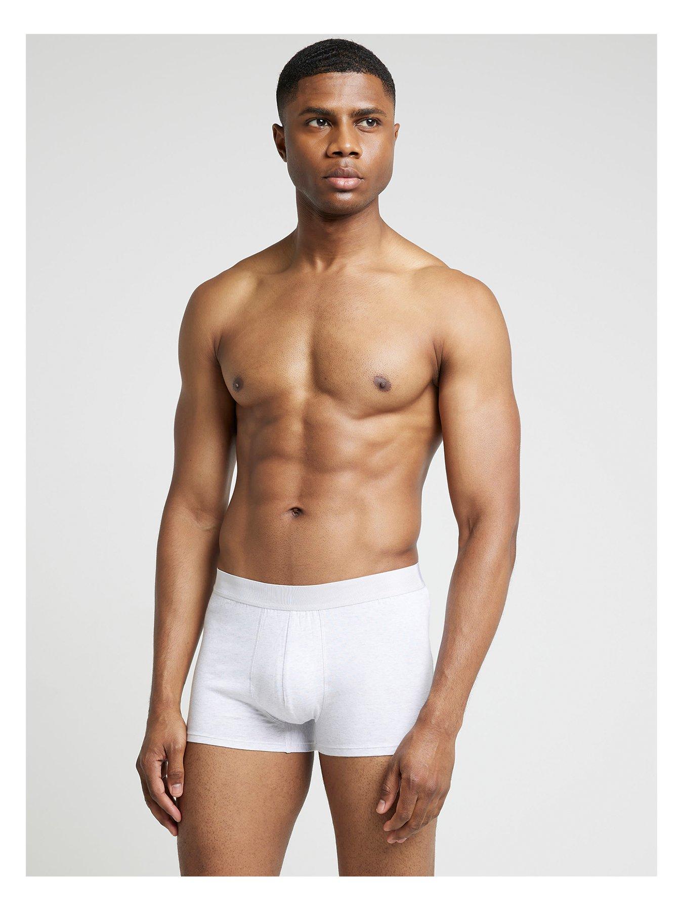 river-island-plain-wb-4-pack-trunks-grey