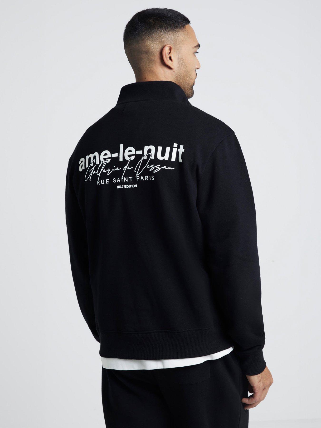 river-island-regular-fit-ame-le-nuit-text-funnel-14-zip-sweat-blackstillFront