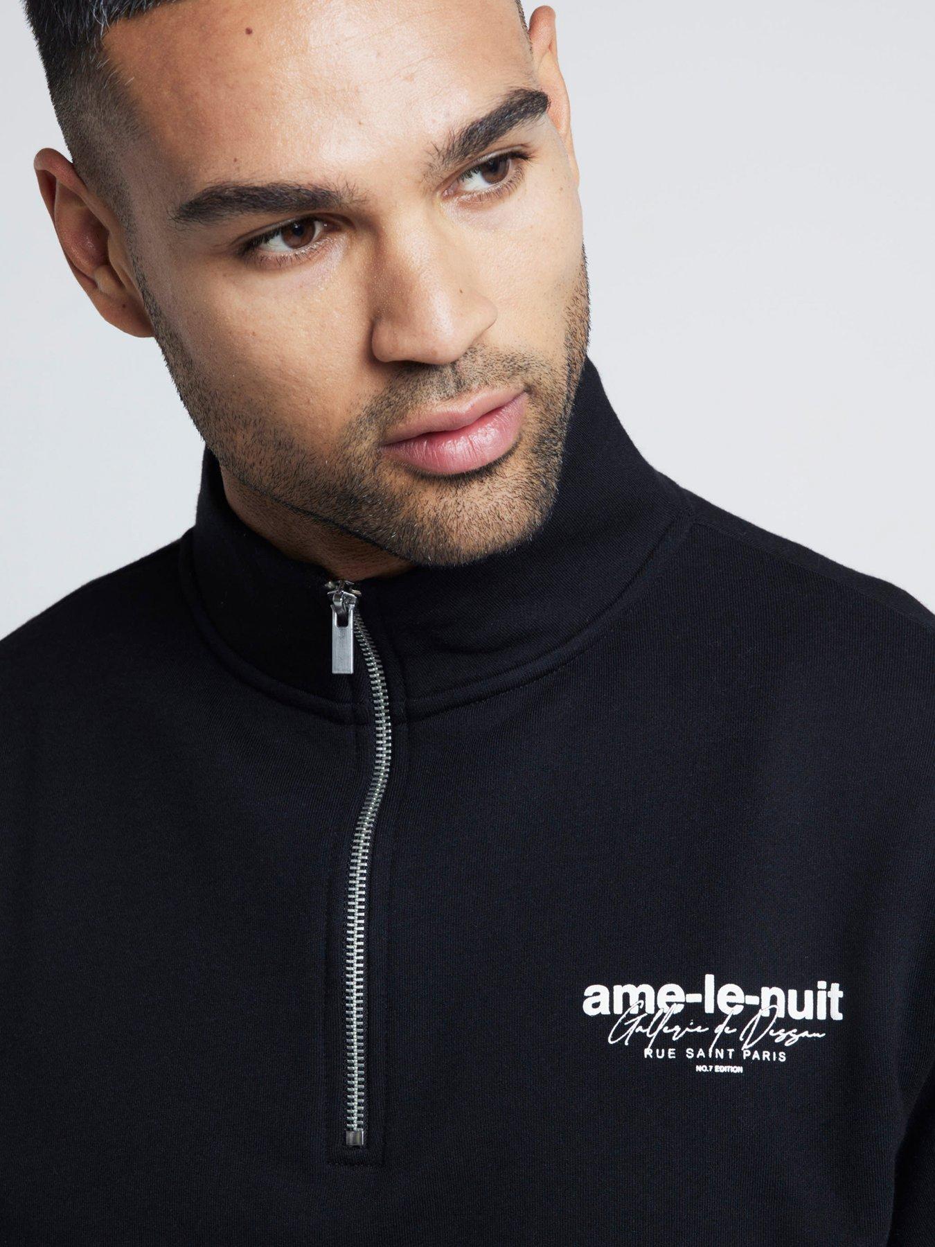 river-island-regular-fit-ame-le-nuit-text-funnel-14-zip-sweat-blackoutfit