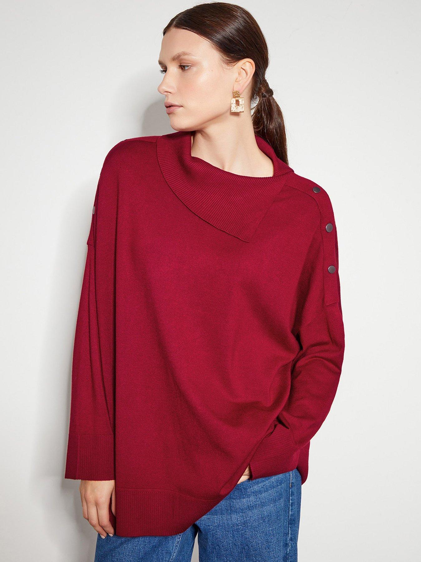 monsoon-beth-button-jumper-red