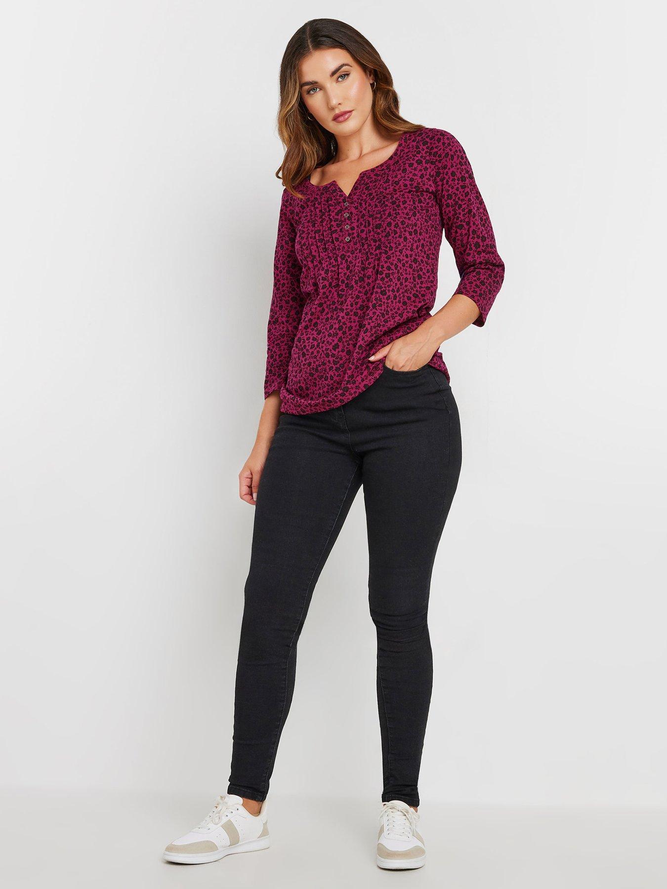 long-tall-sally-tall-2-pack-34-sleeve-pintuck-topback