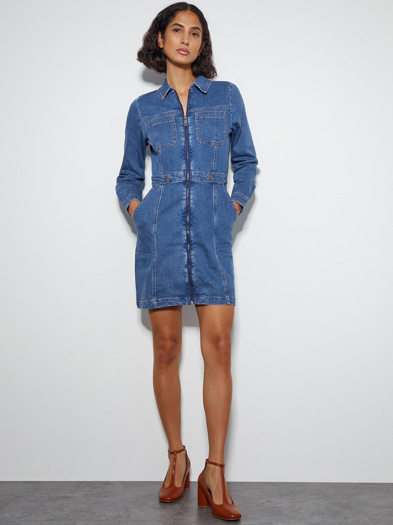 monsoon-margo-mini-zip-dress-blue