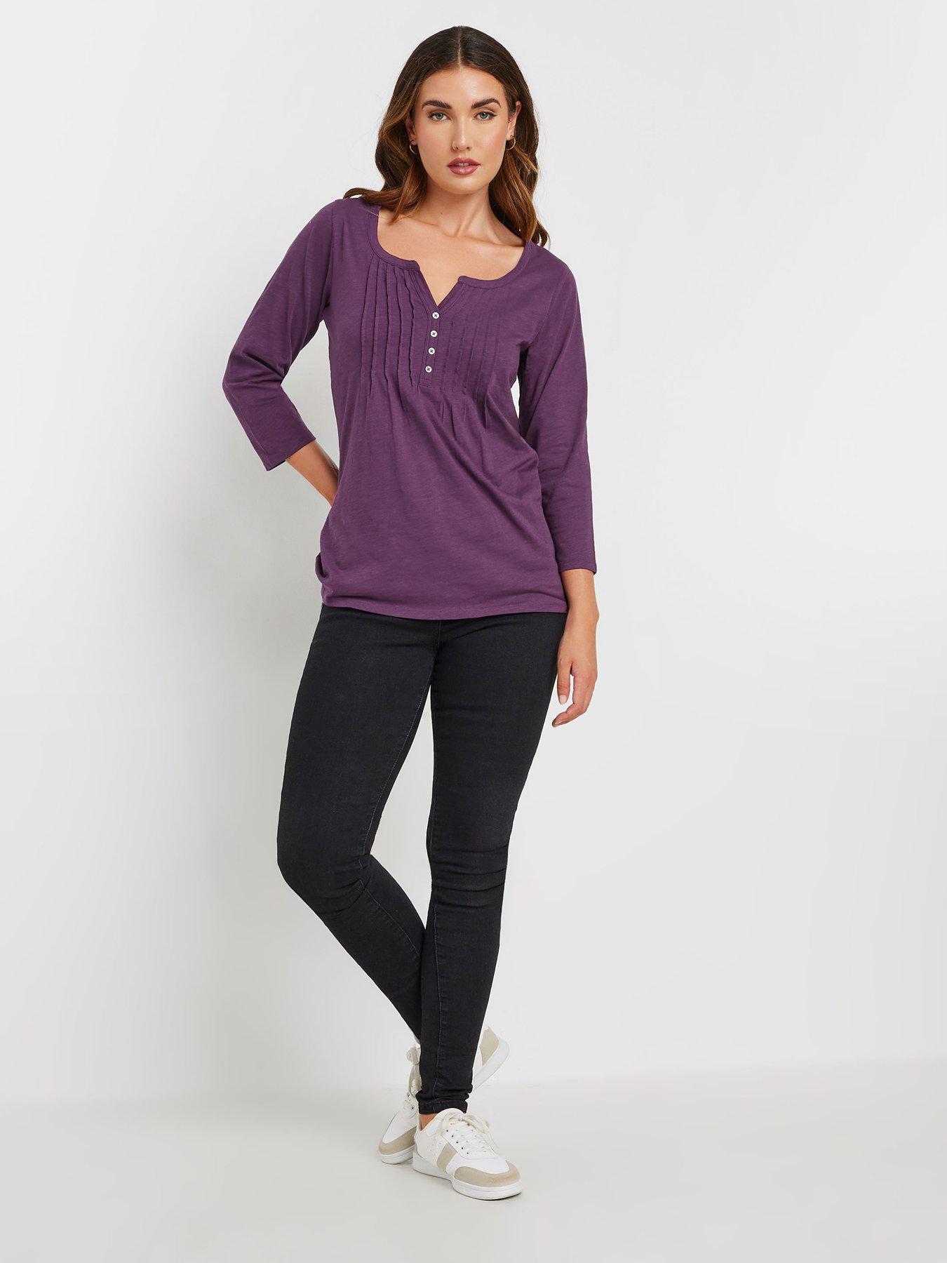 long-tall-sally-tall-34-sleeve-pintuck-topback