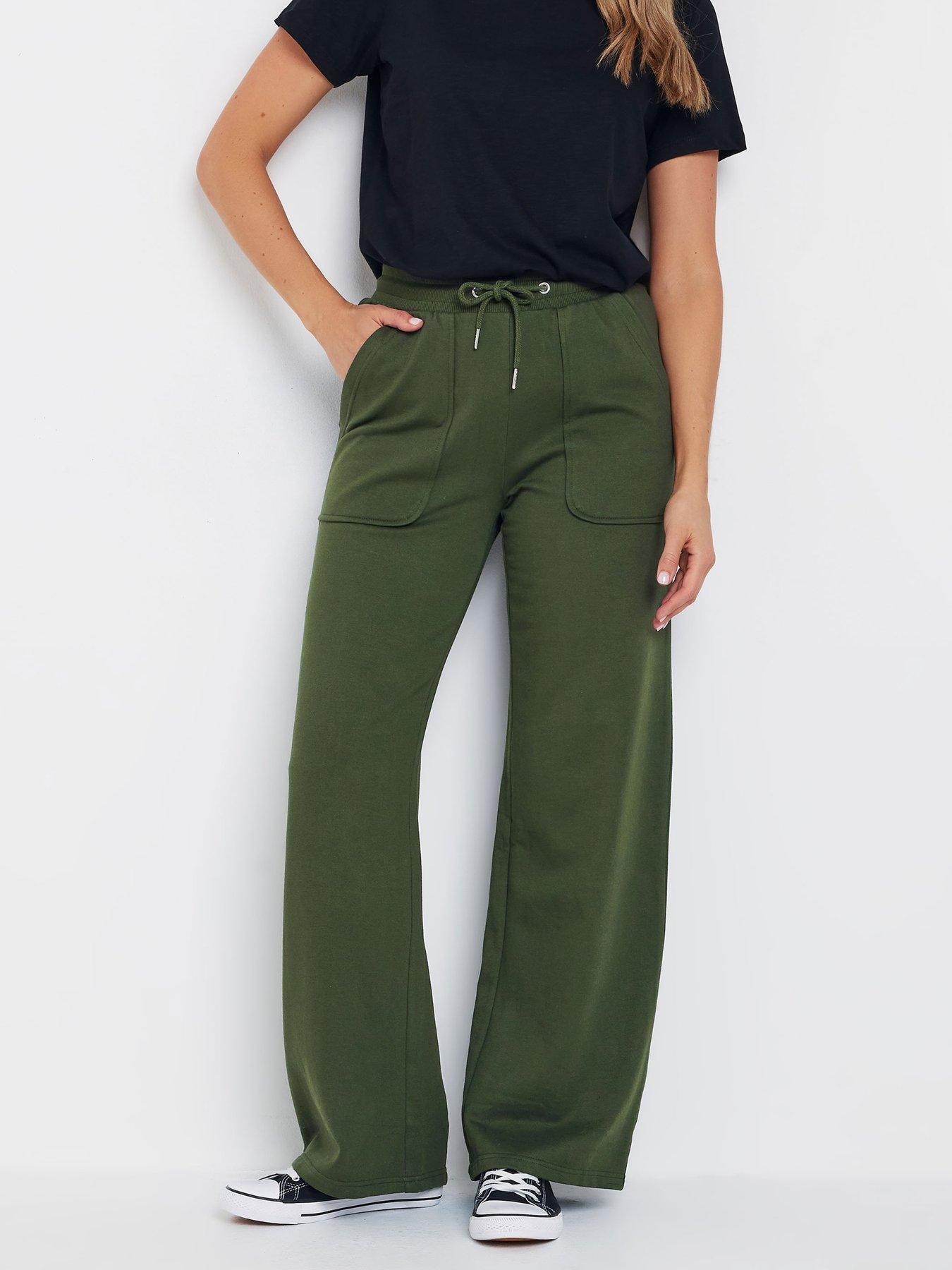 Long Tall Sally Tall Patch Pocket Wide Leg Jogger 34" - Green