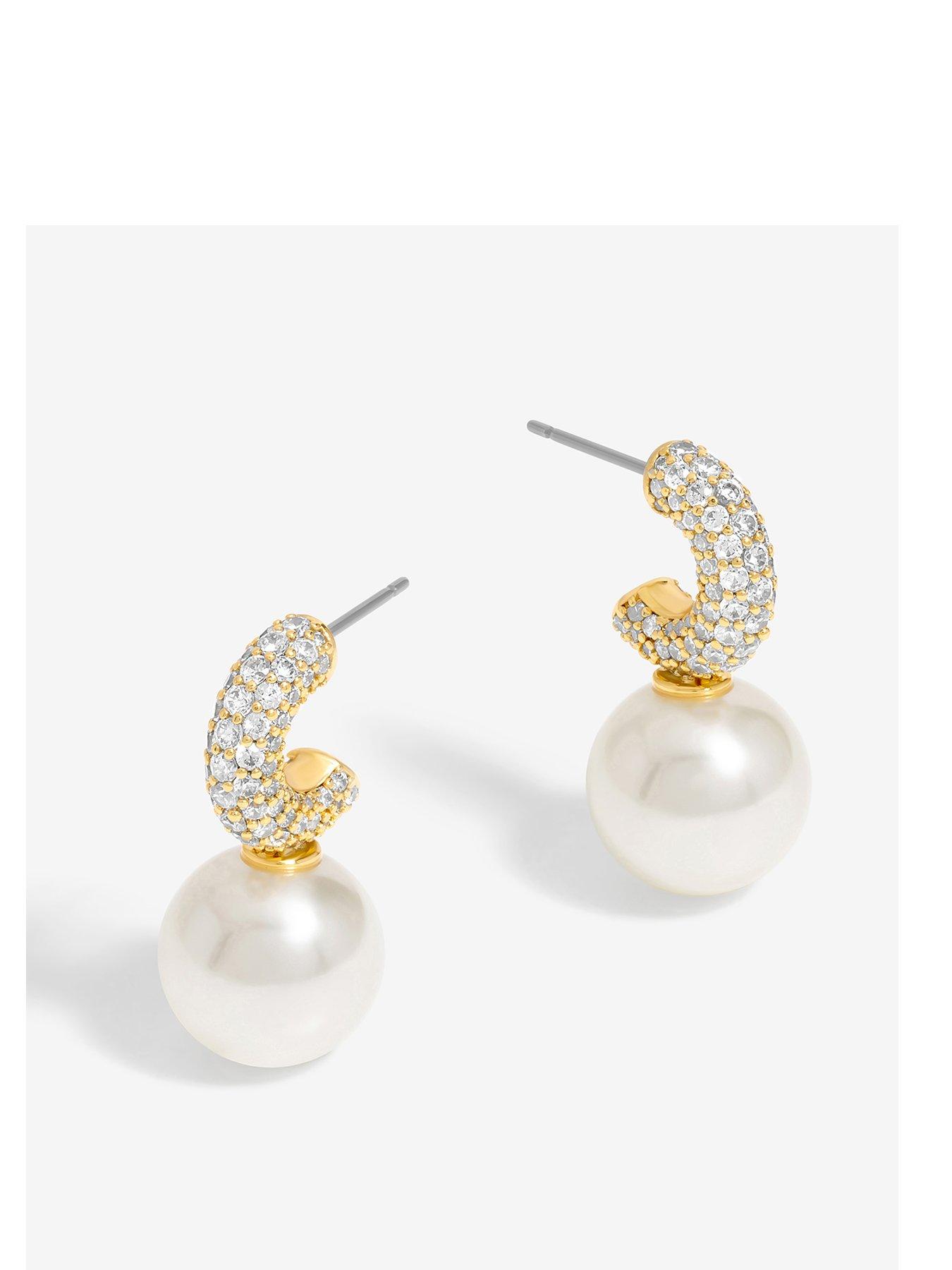 jon-richard-gold-plated-cubic-zirconia-pearl-huggie-earrings