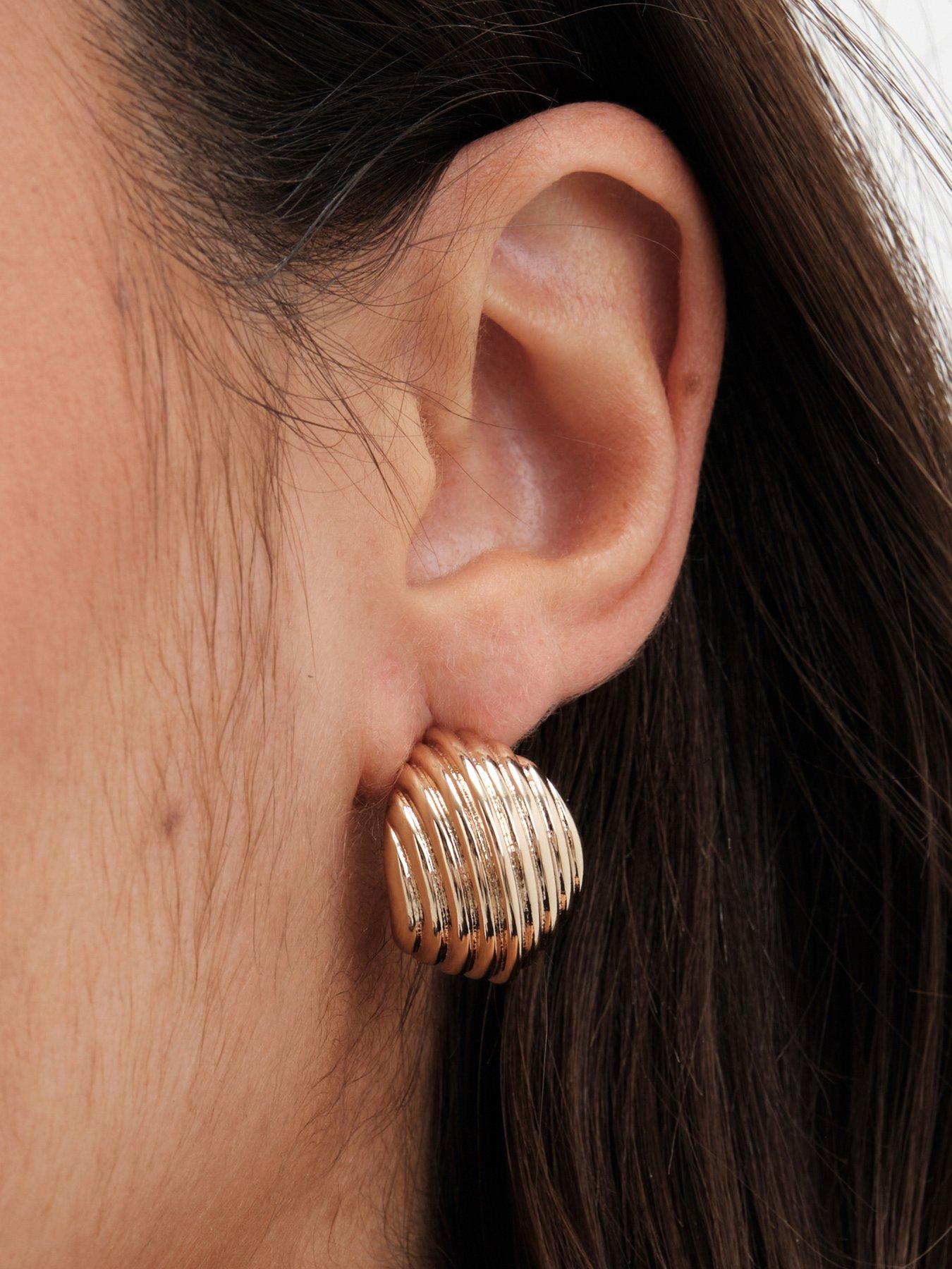 jon-richard-gold-plated-ridged-hoop-earringsstillFront