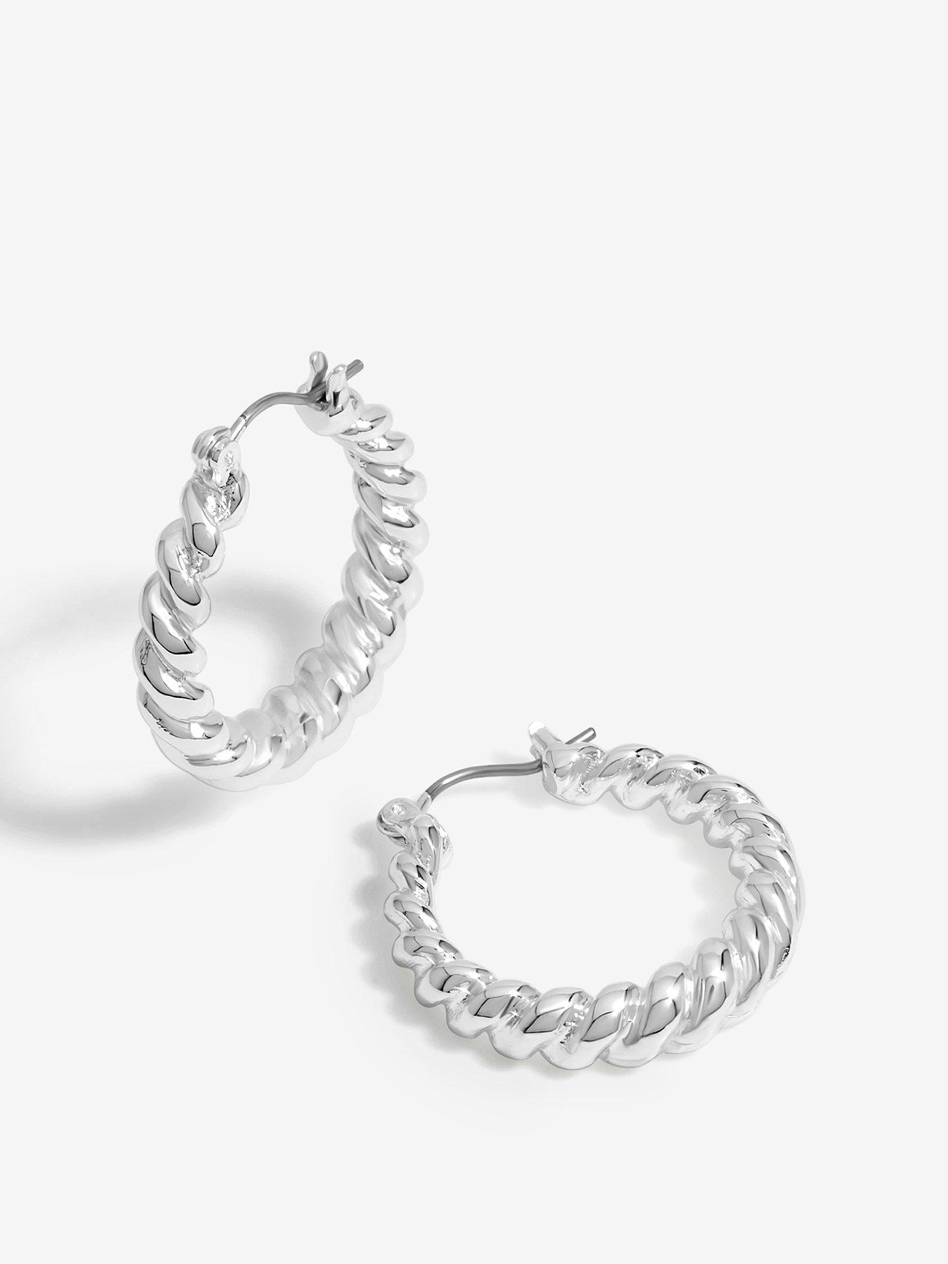 jon-richard-silver-plated-polished-twist-hoop-earringsfront