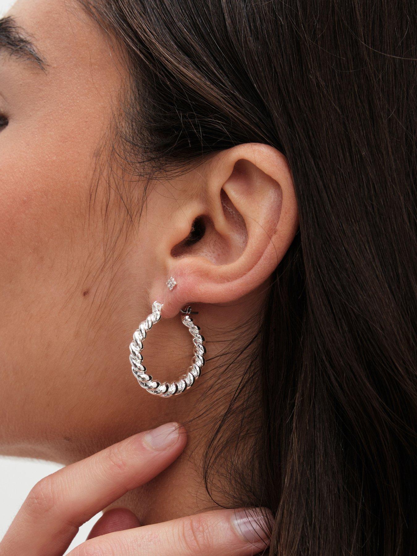 jon-richard-silver-plated-polished-twist-hoop-earringsback