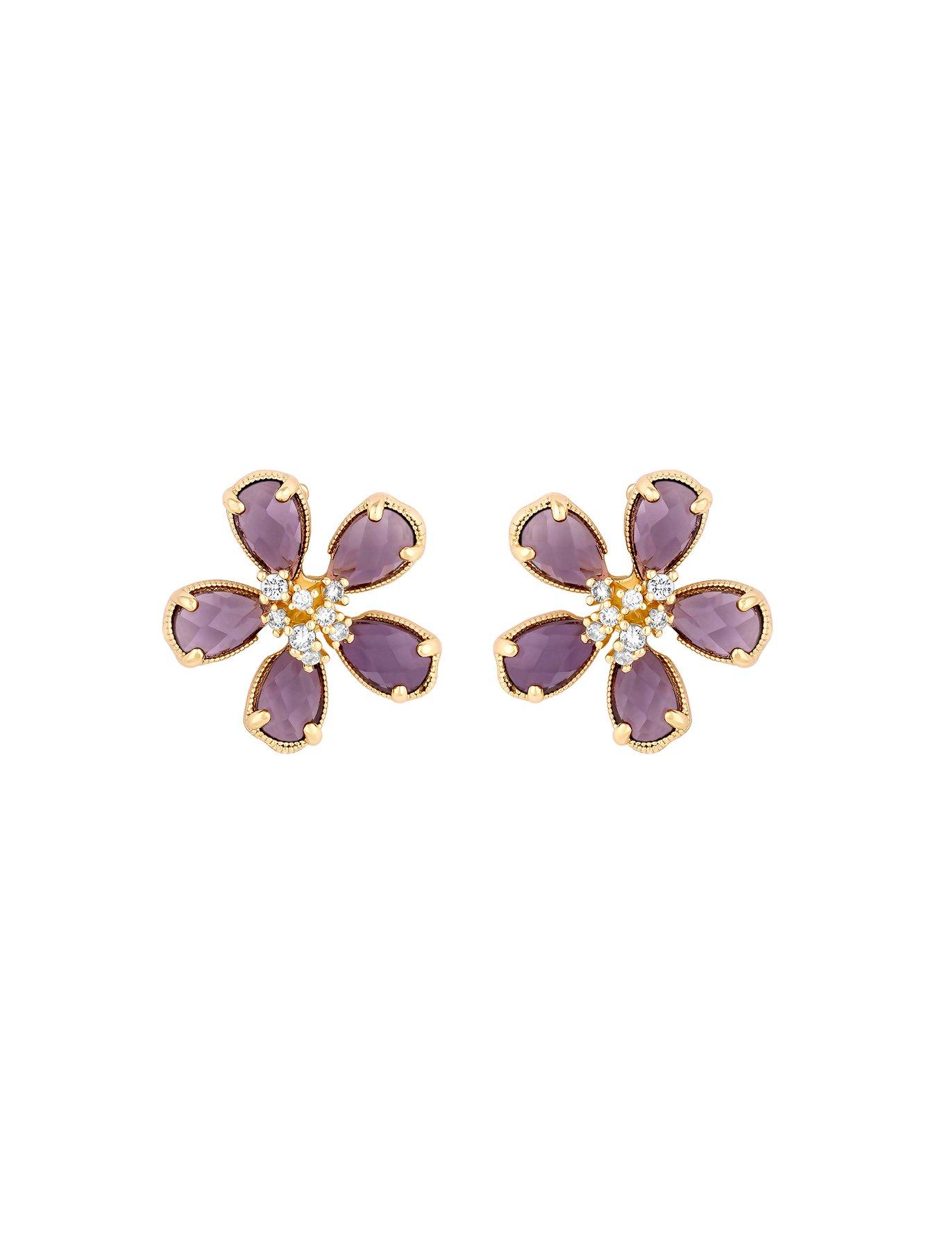 jon-richard-gold-plated-amethyst-floral-stud-earringsstillFront