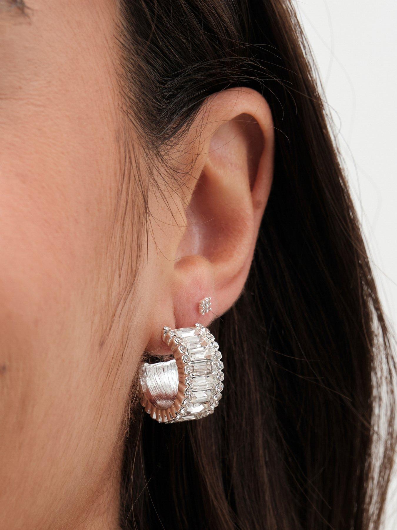 jon-richard-silver-plated-crystal-baguette-stone-hoop-earringsstillFront