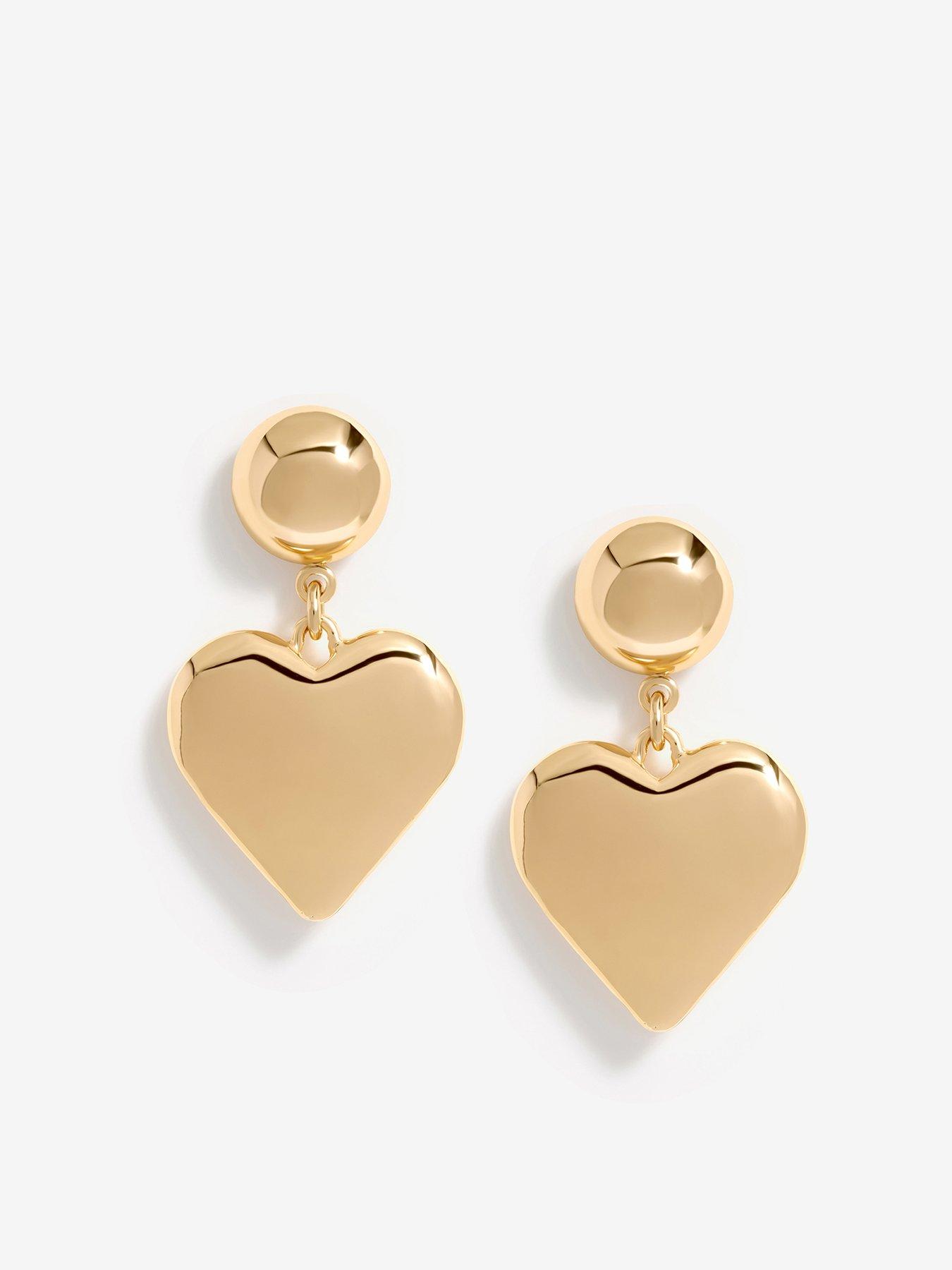 mood-gold-polished-puffed-heart-drop-earrings