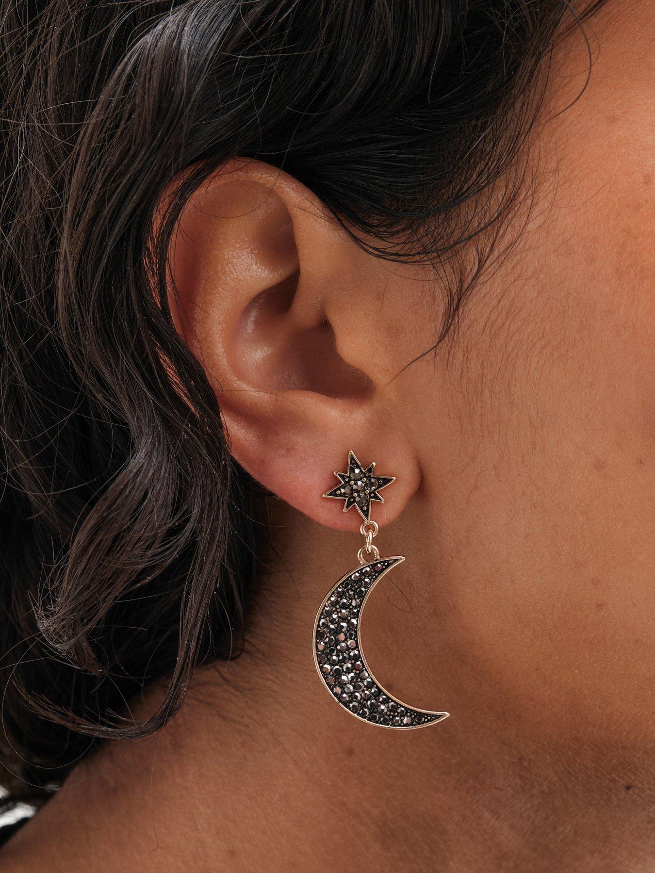 mood-gold-black-star-and-moon-drop-earringsstillFront