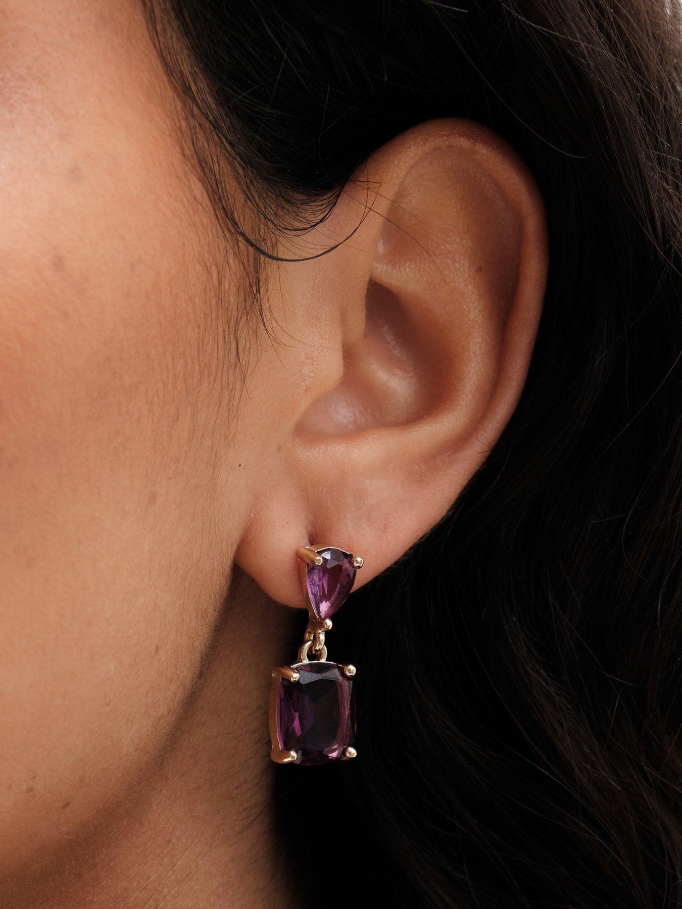 mood-gold-amethyst-double-drop-earringsstillFront