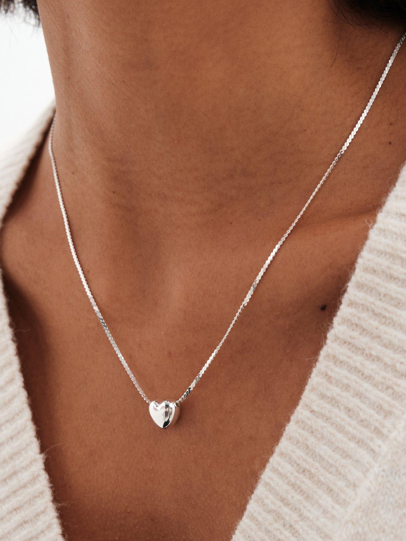 simply-silver-simply-silver-sterling-silver-925-puff-heart-threaded-chain-necklaceback