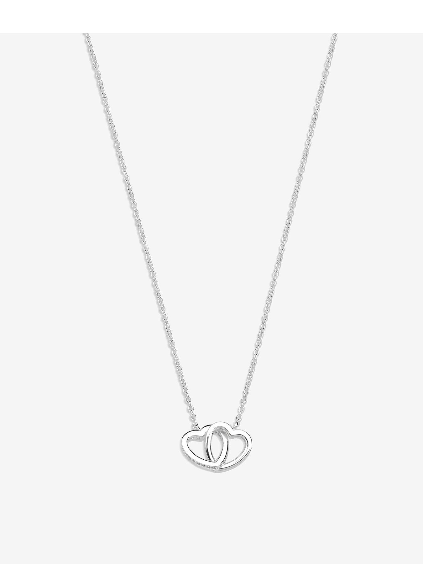 Simply Silver Sterling Silver 925 Interlink Heart Necklace