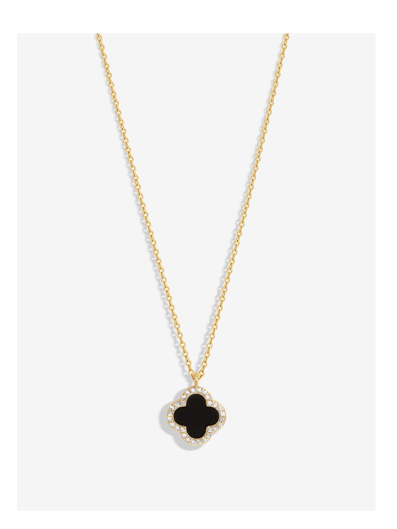 jon-richard-gold-plated-and-jet-clover-pendant-necklace