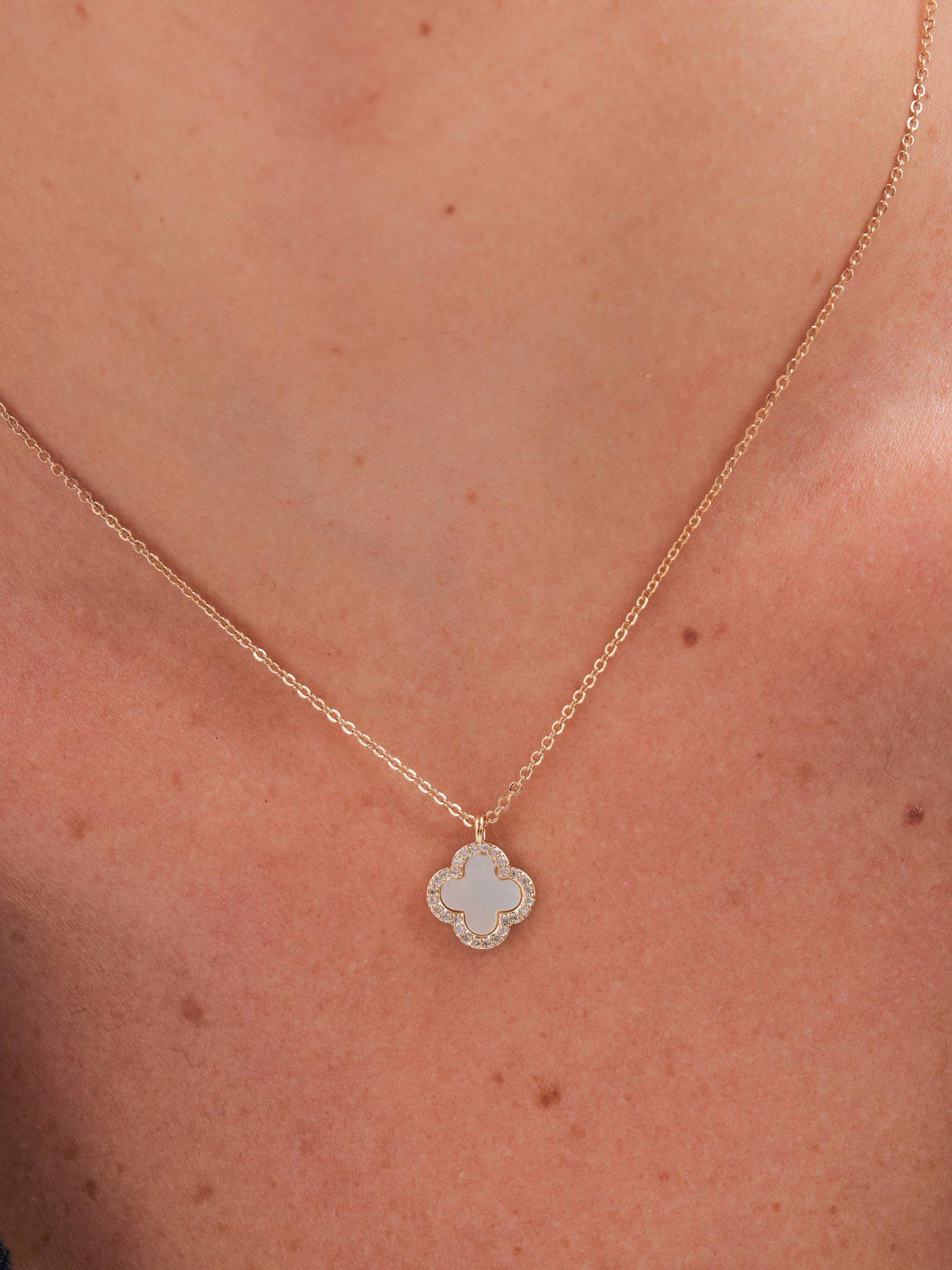 jon-richard-gold-plated-and-mother-of-pearl-clover-pendant-necklaceback