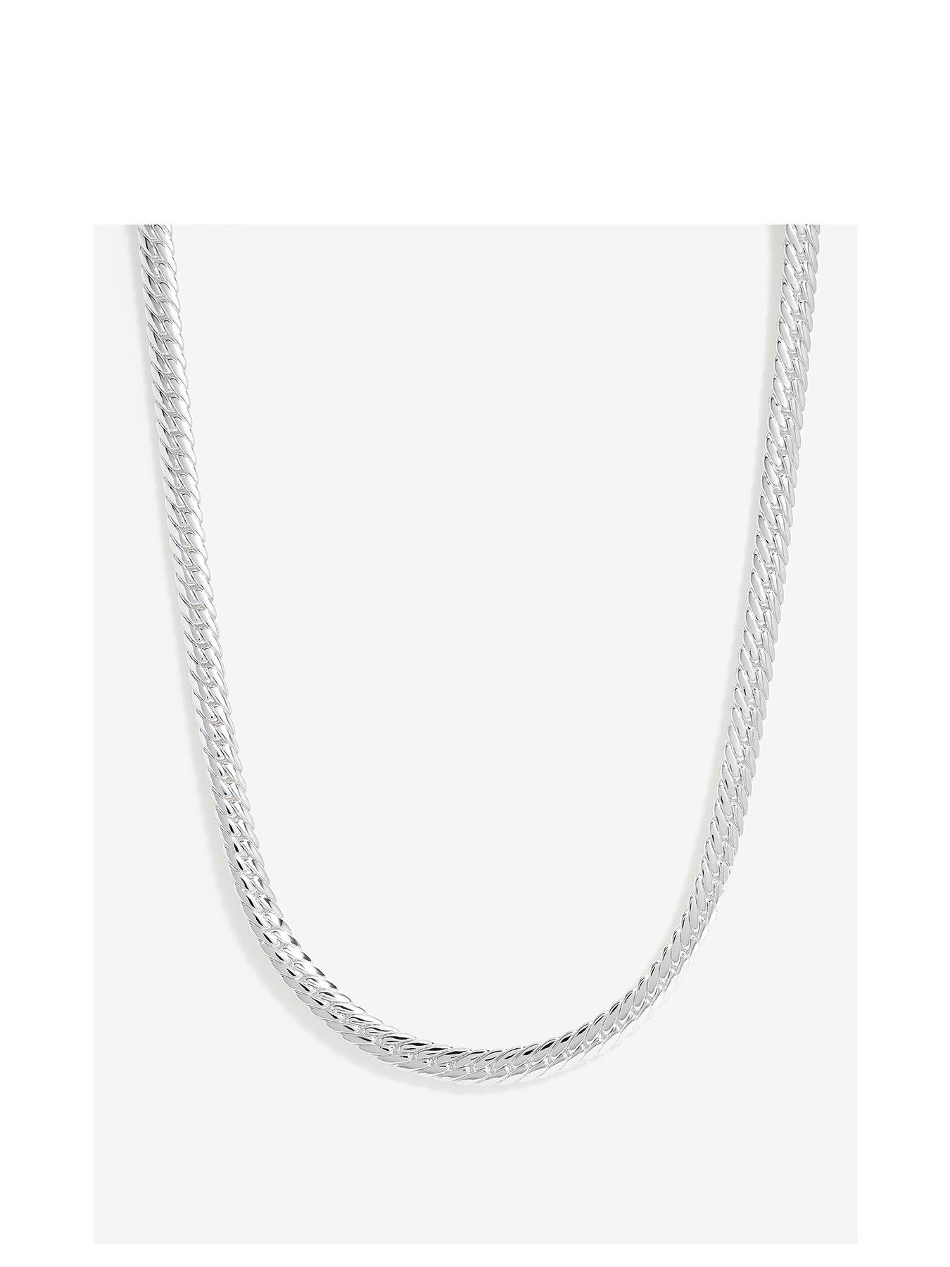 undefined Silver Plated Herringbone Chain Necklace