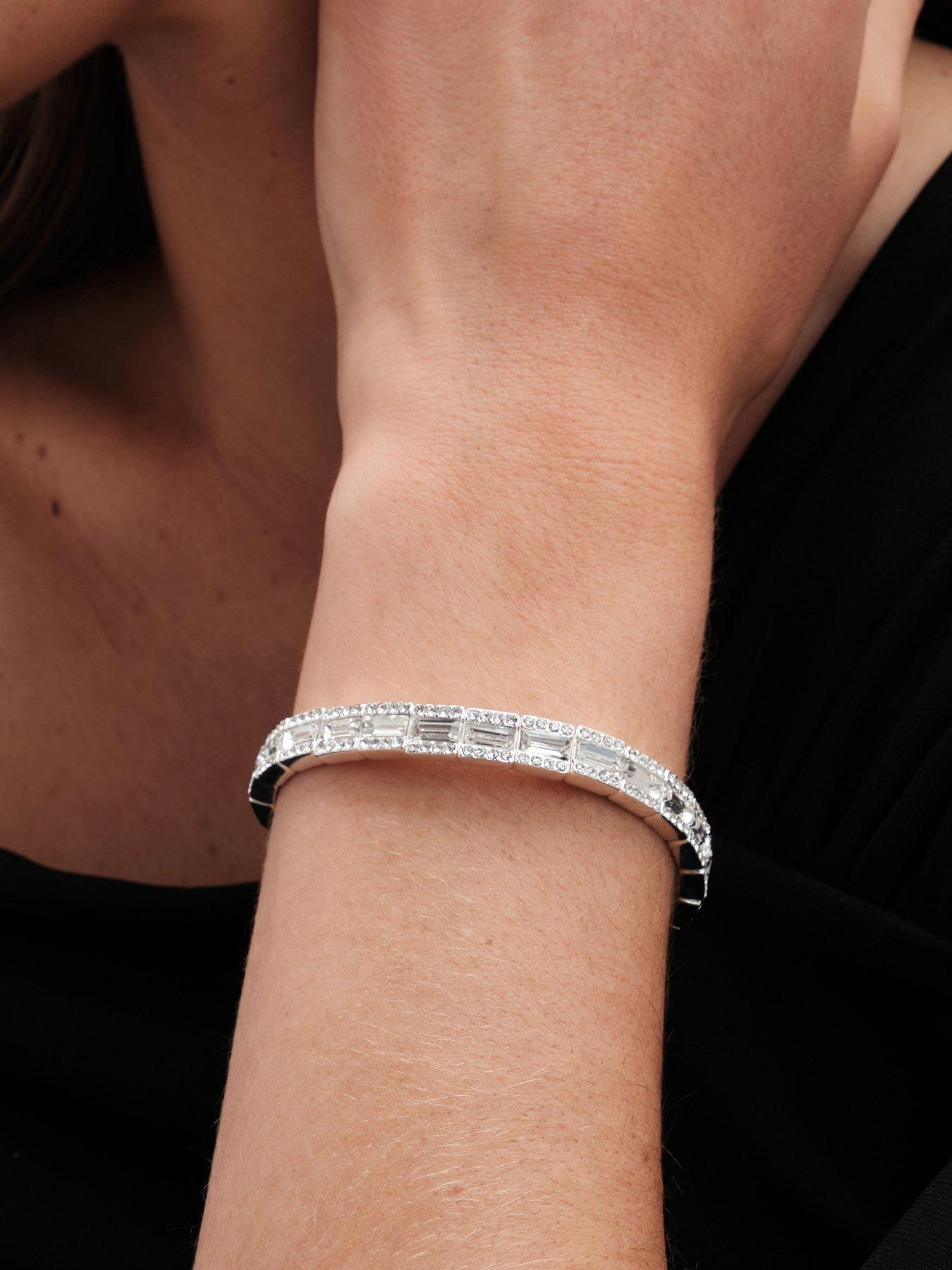 jon-richard-silver-plated-crystal-baguette-stretch-braceletstillFront