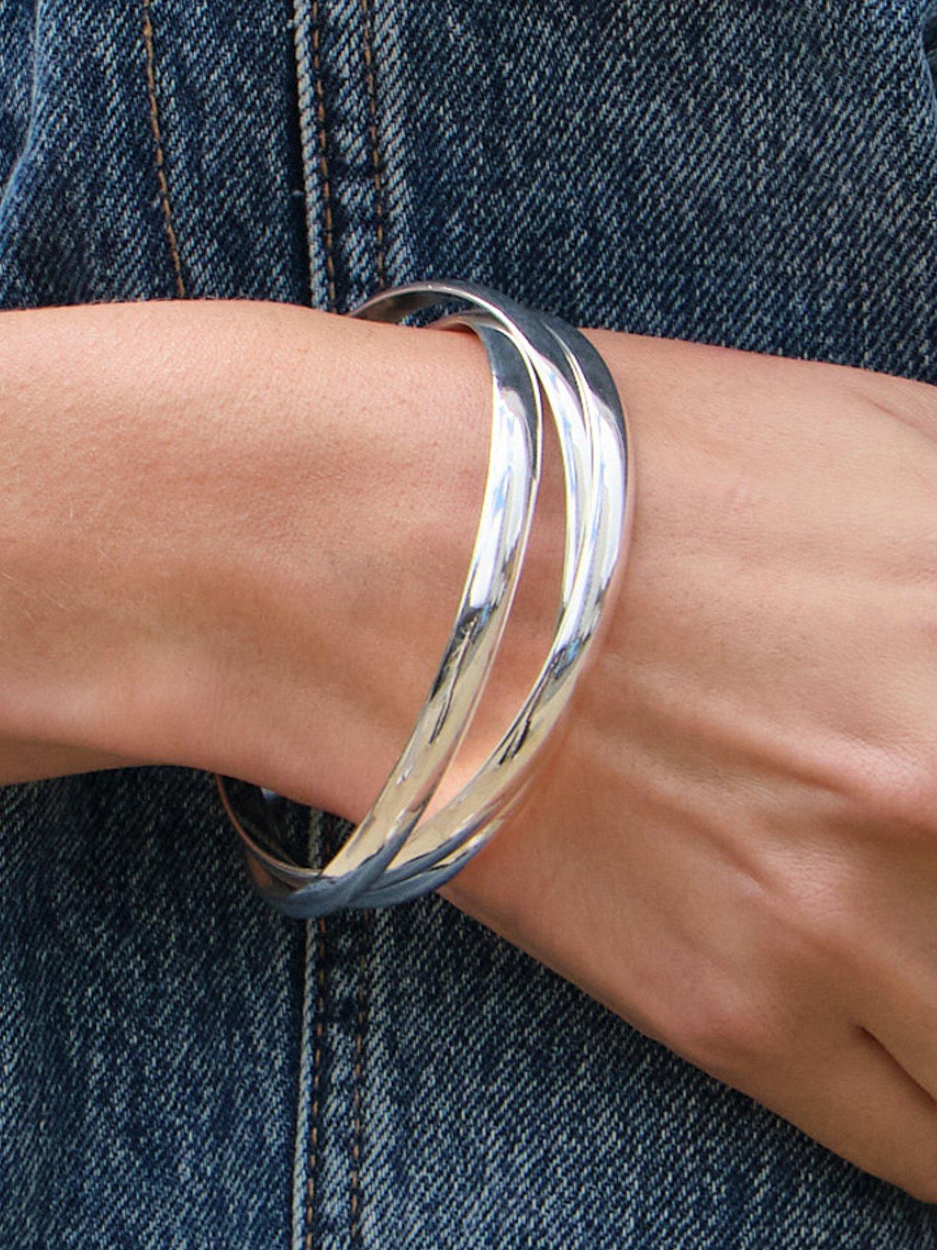 jon-richard-silver-plated-interlock-banglesstillFront