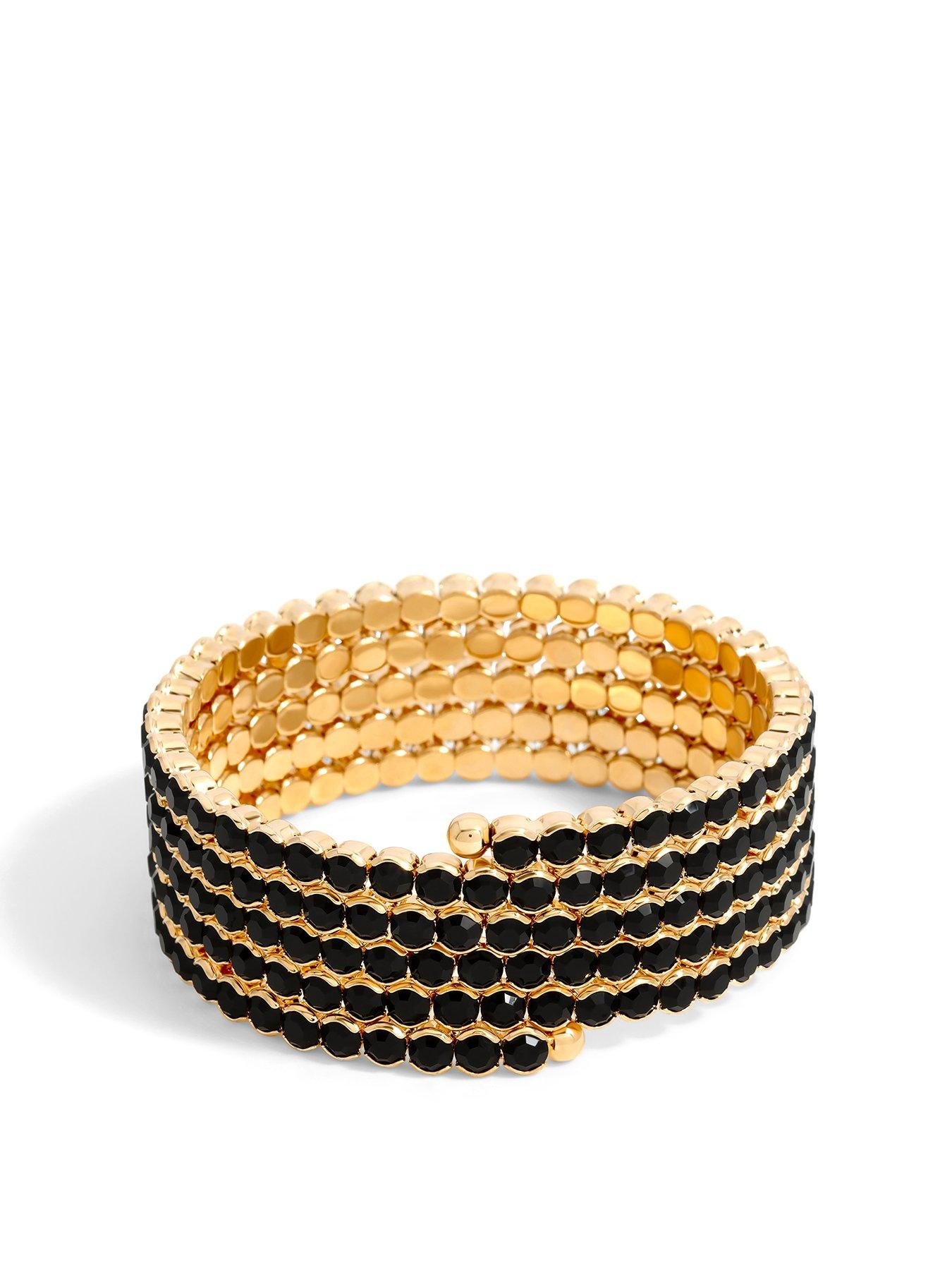 mood-gold-black-wrap-cuff-bracelet