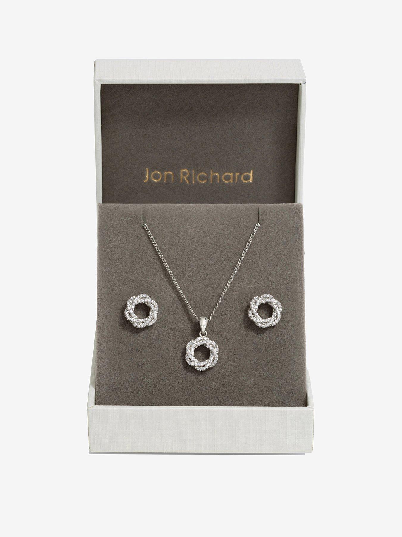 Image 1 of 5 of Jon Richard Rhodium Plated Cubic Zirconia Open Twist Box Set