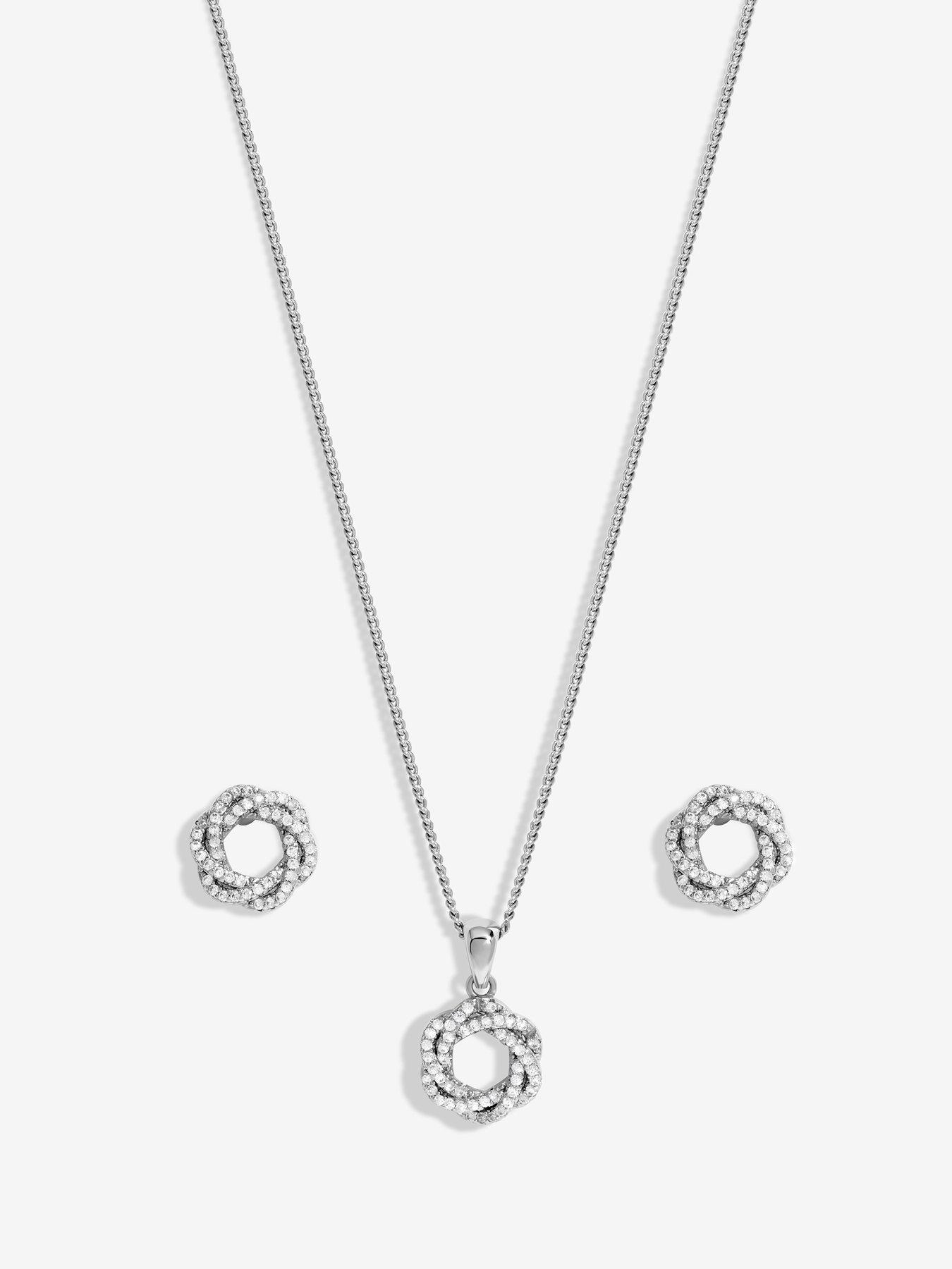 Image 2 of 5 of Jon Richard Rhodium Plated Cubic Zirconia Open Twist Box Set