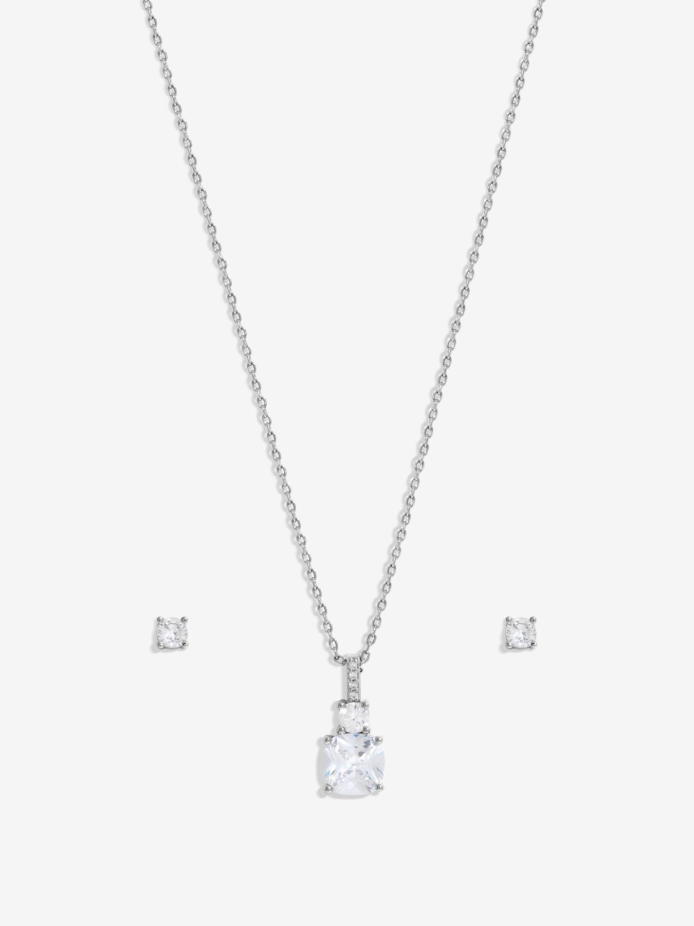 Image 2 of 3 of Jon Richard Rhodium Plated Cubic Zirconia Pendant Box Set - Gift Box
