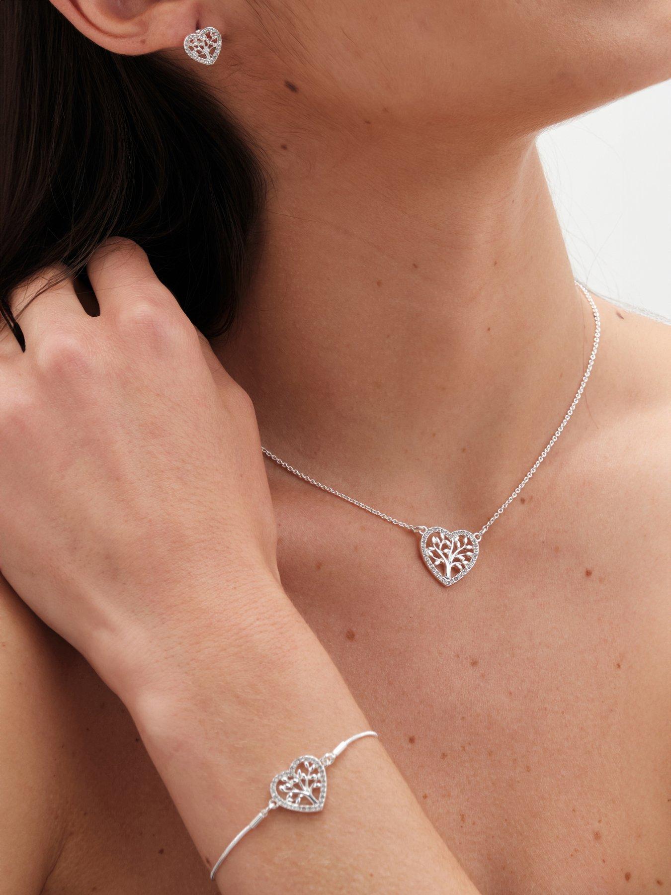 Image 3 of 5 of Jon Richard Silver Plated And Crystal Heart Tree Of Love Set - Gift Box