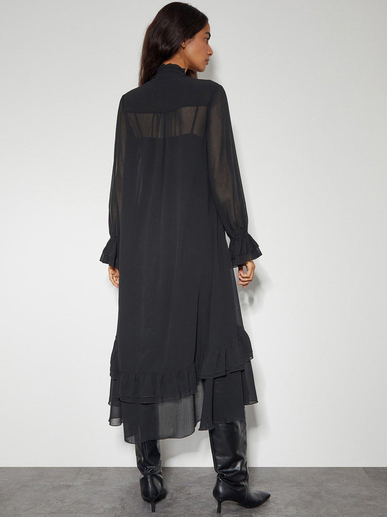 monsoon-aurelia-frill-dress-blackstillFront