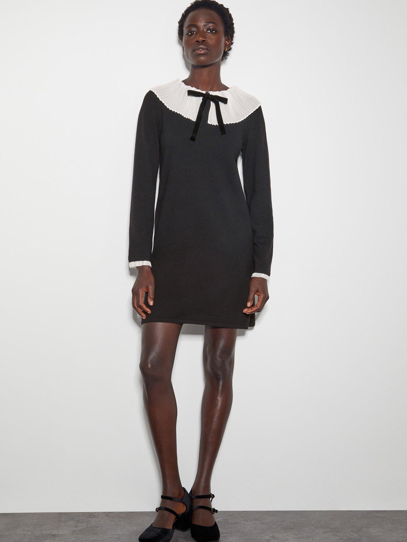 monsoon-cree-collar-dress-blackfront