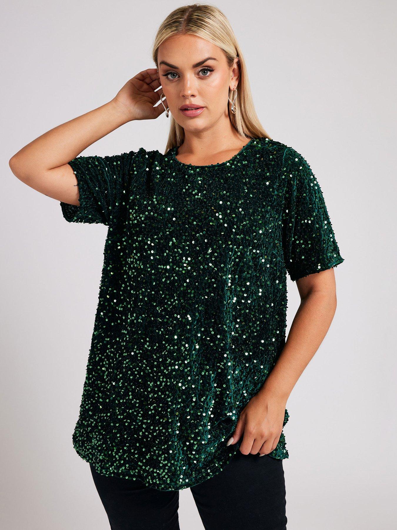 yours-curve-sequin-velvet-t-shirt