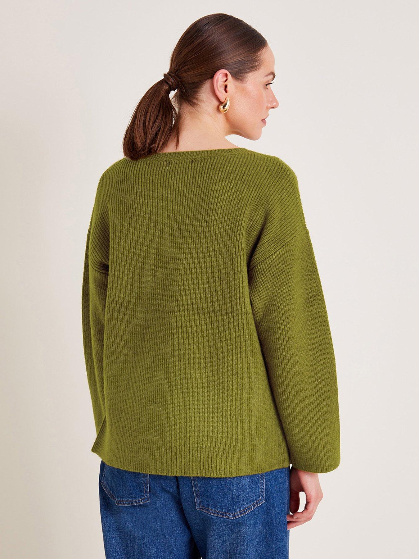 monsoon-luci-longline-jumper-olivestillFront