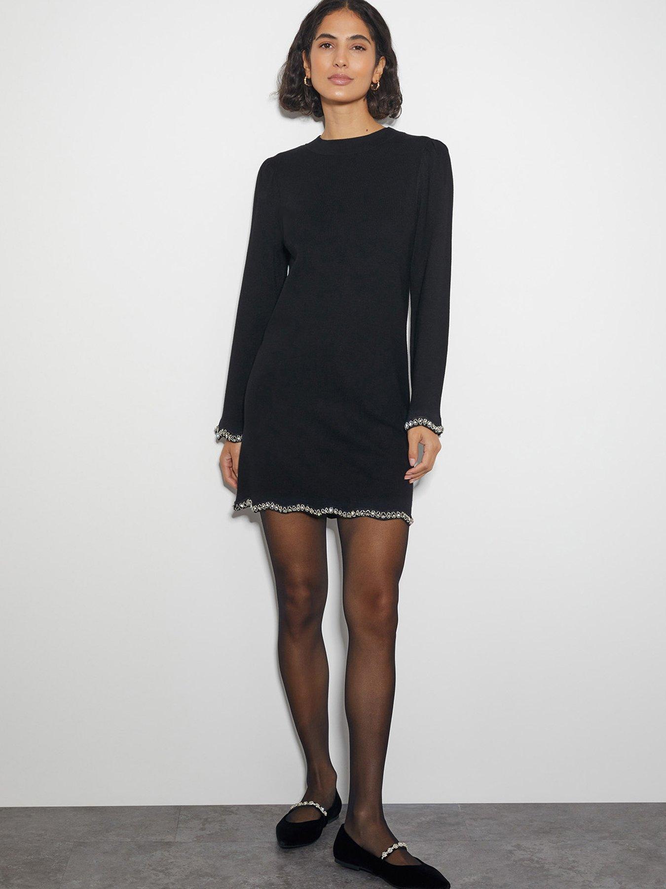 monsoon-tia-trim-knit-dress-blackfront