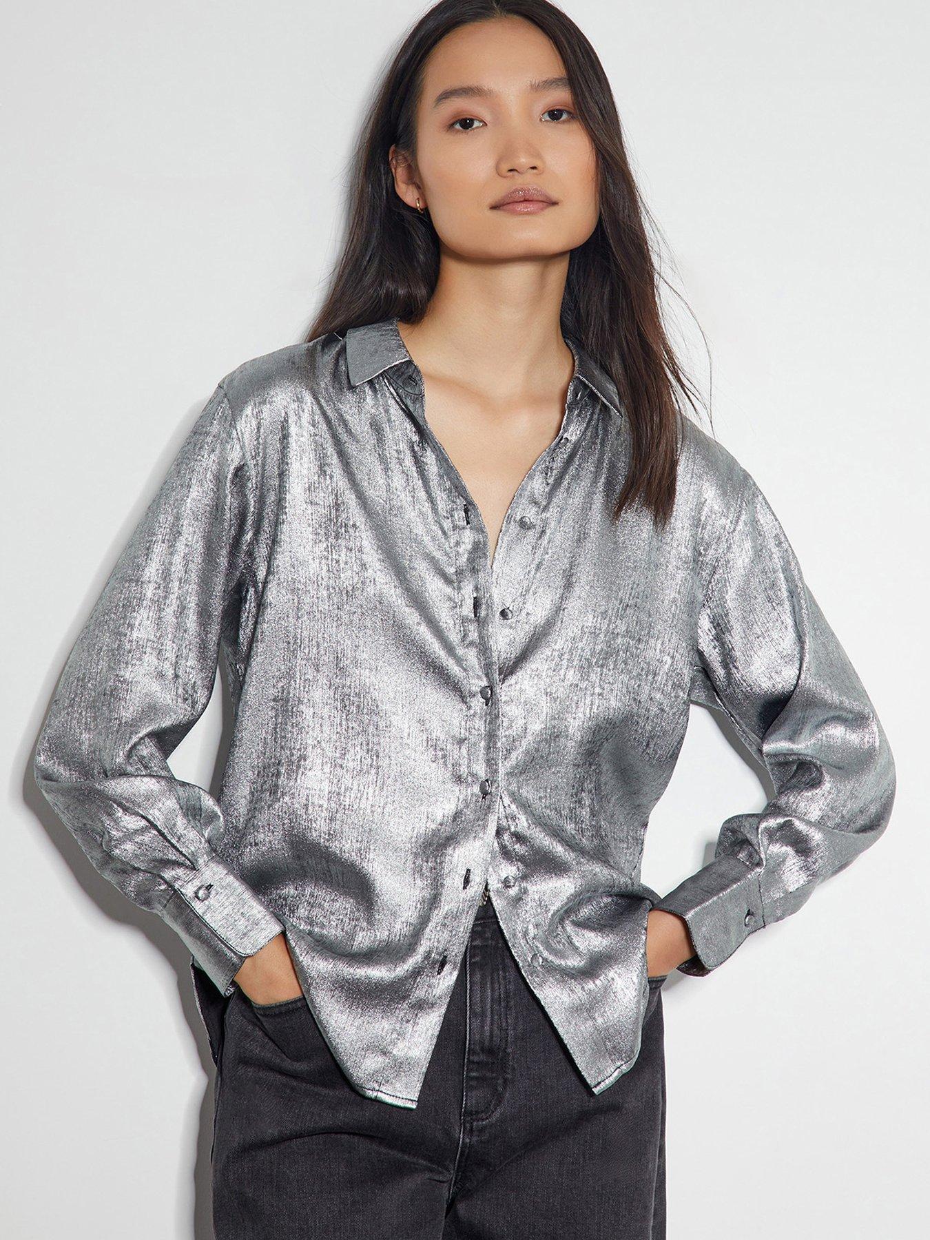 monsoon-mia-metallic-shirt-silver