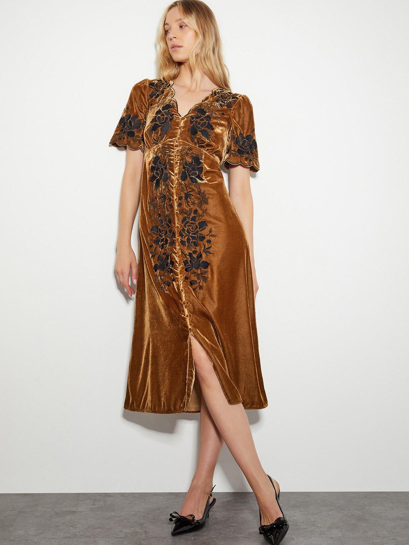 monsoon-cleo-velvet-dress-brown