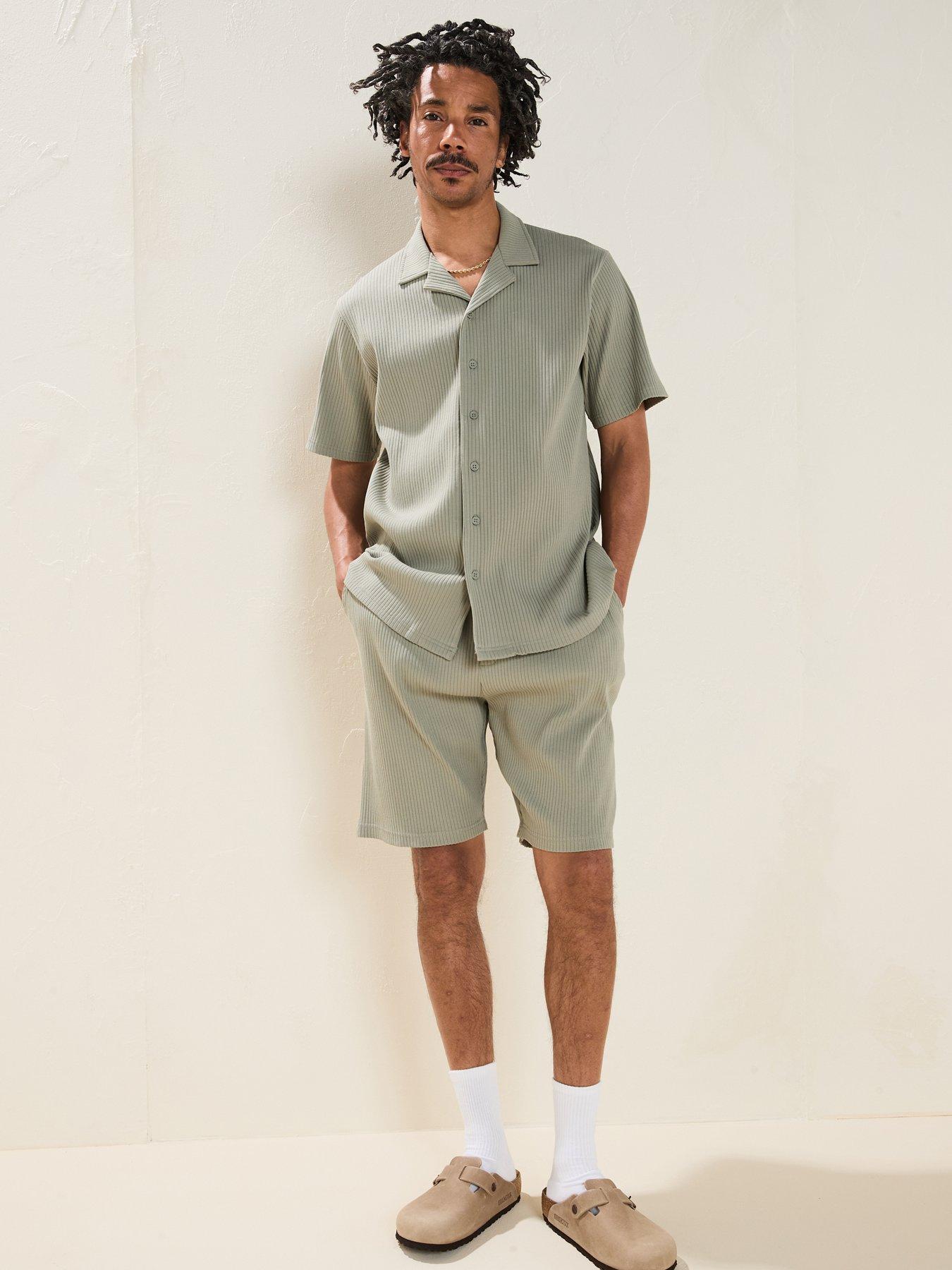 Image 3 of 6 of Very Man Jersey Rib Revere Shirt - Sage